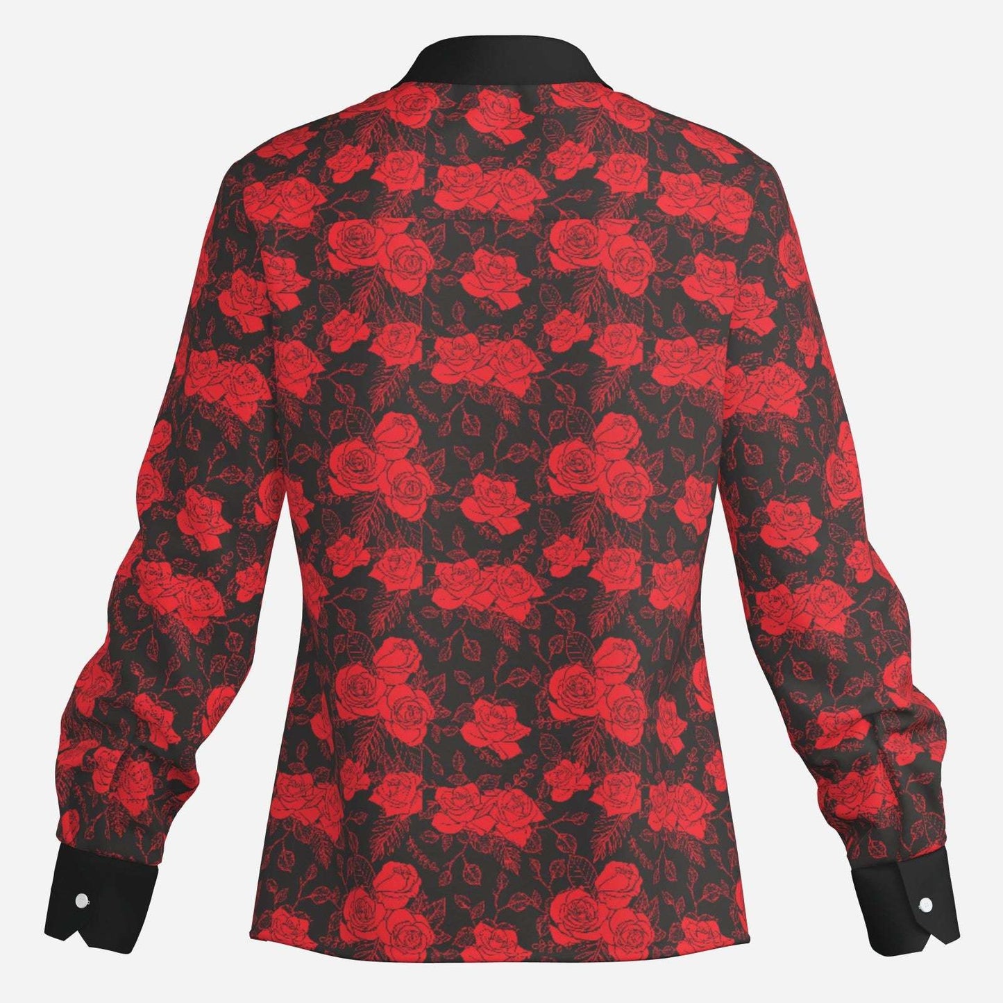 Groovy 70s Men's Rose Print Shirt | Wing Collar Hippie Shirt | Retro Disco Floral Top