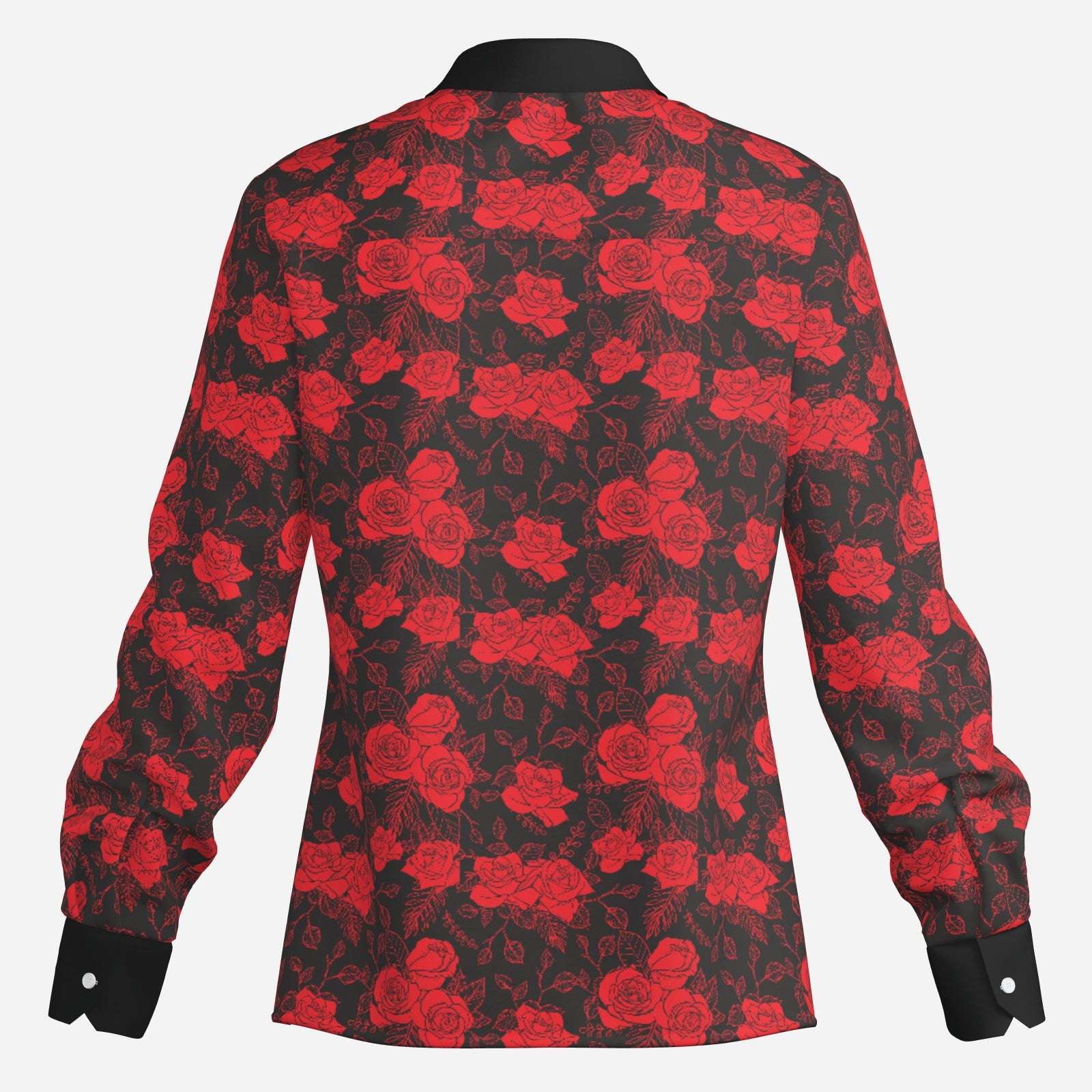 Groovy 70s Men's Rose Print Shirt | Wing Collar Hippie Shirt | Retro Disco Floral Top