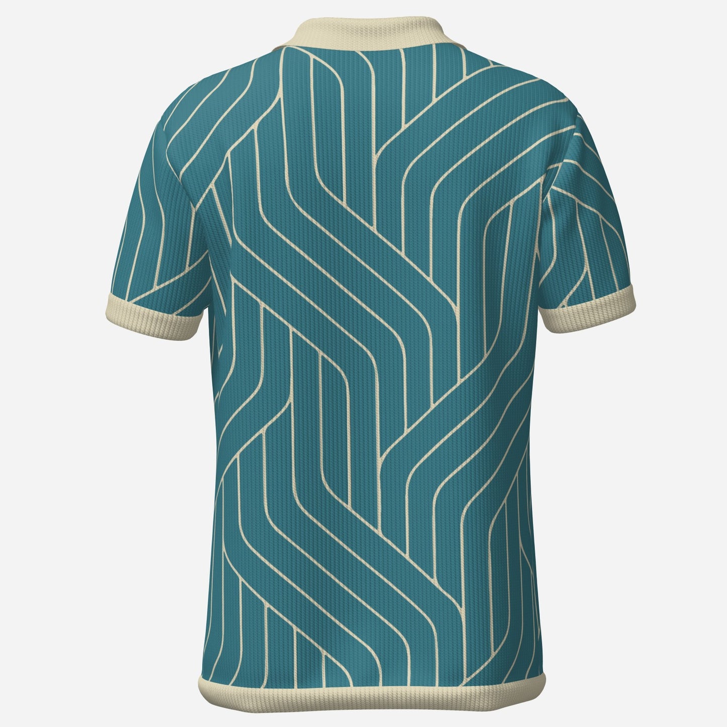 Retro Polo Shirt, Teal Polo Shirt, 70s Polo Shirt, Stripe Polo Shirt, Disco Stripe Polo Shirt