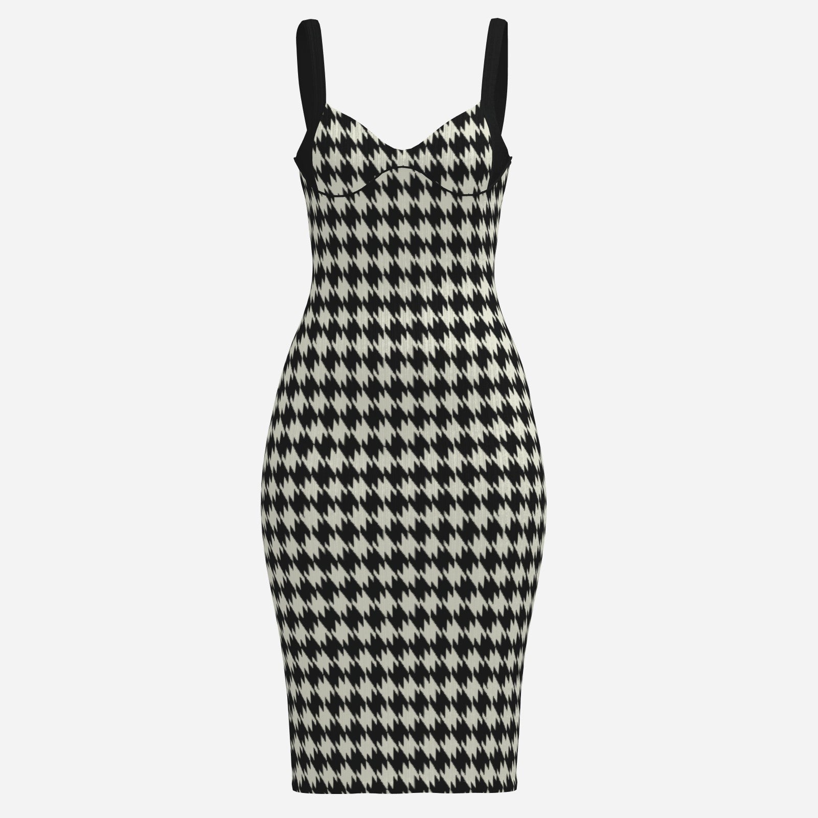 vintage houndstooth dress Vintage-Inspired Houndstooth Sheath Dress