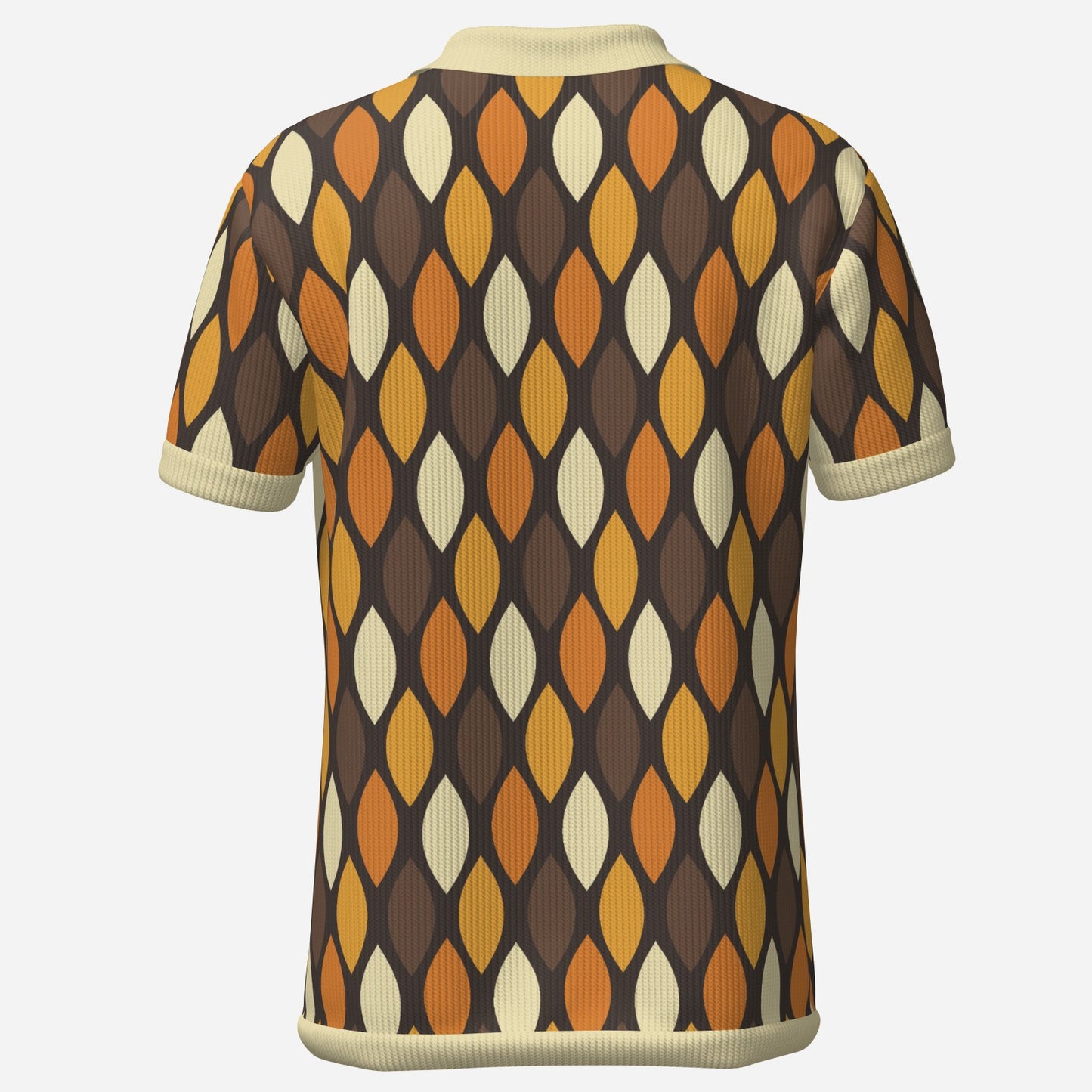 70s Polo Shirt, 70s Knit Polo shirt, 70s Style Disco Shirt, Retro Polo Shirt, Groovy 70s Geometric Polo Shirt