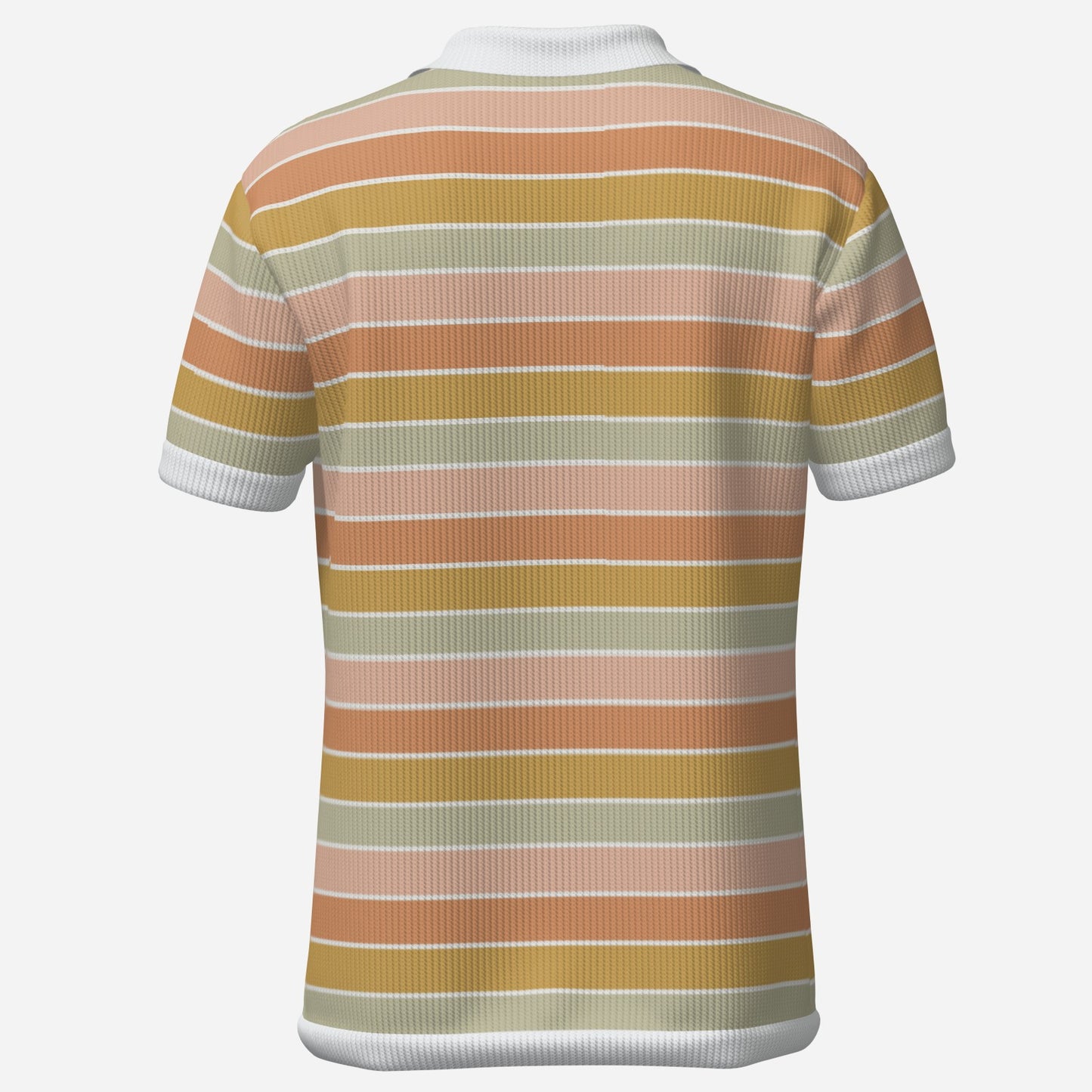 Retro Polo Shirt | 70s Multicolor Stripe Polo Shirt | Wing Collar Ribbed Knit Shirt | Vintage 70s Knit Polo