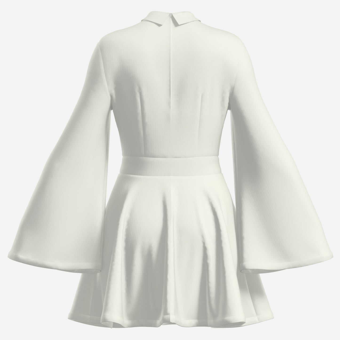 Custom Beige 70s Bell Sleeve Dress