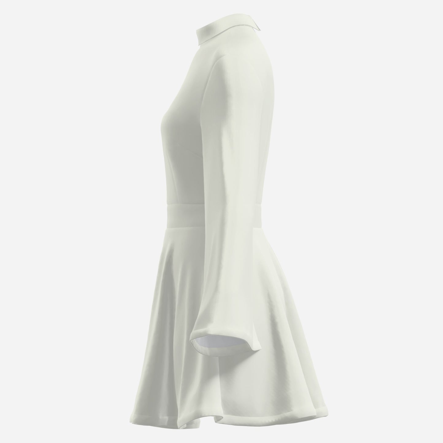 Custom Beige 70s Bell Sleeve Dress