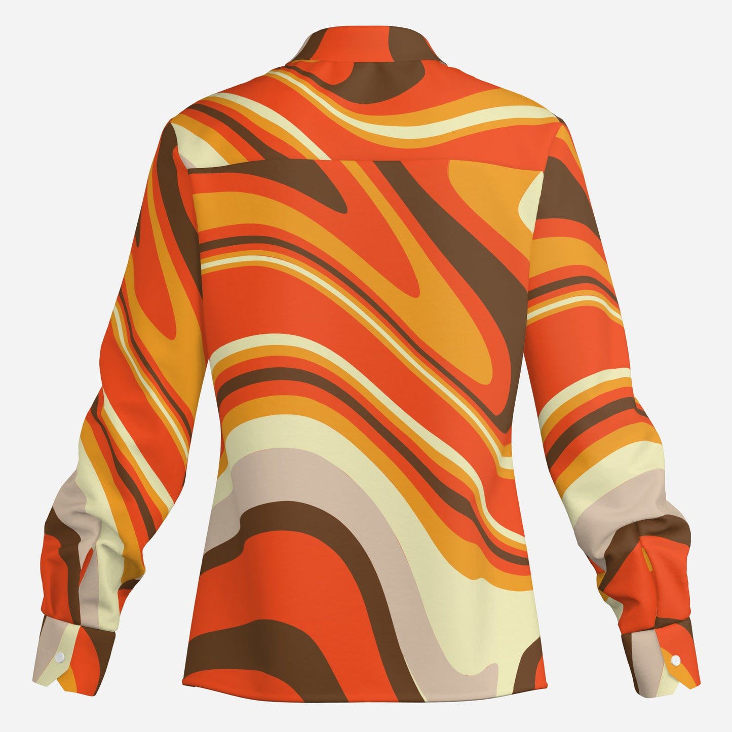 Custom for Monique - Men's Orange Brown Groovy 70s Stripe shirt, Wing Collar shirt, 70s Style Disco Shirt