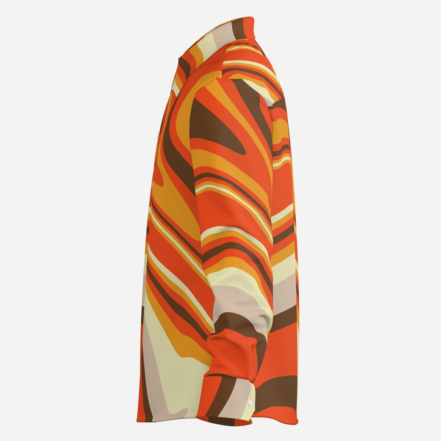 Custom for Monique - Men's Orange Brown Groovy 70s Stripe shirt, Wing Collar shirt, 70s Style Disco Shirt
