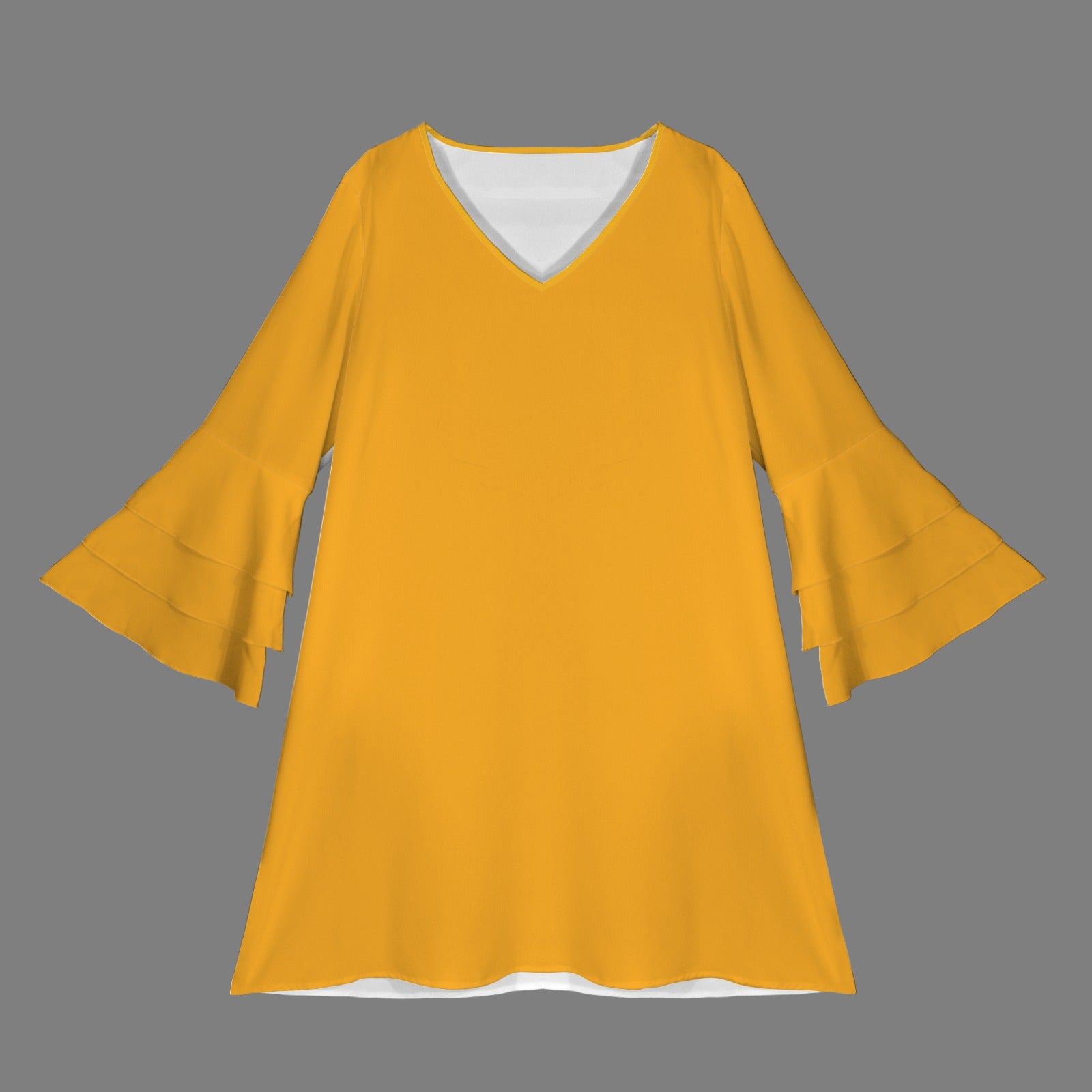 Mustard Yellow Tier Sleeve Dress