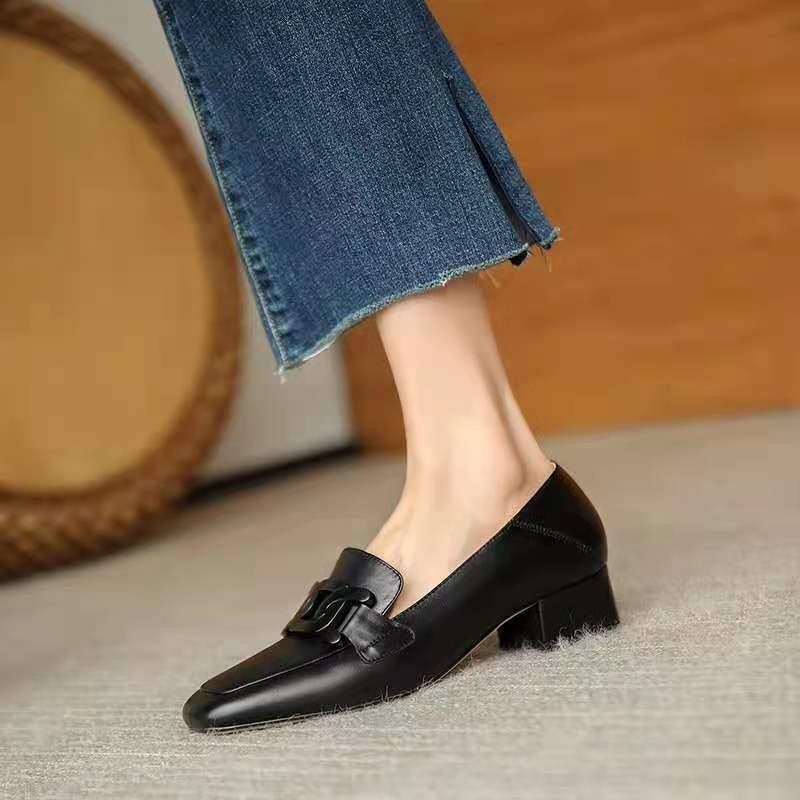 Nude loafers, women's slip-on Loafers, Slip on flats, Square Toe Loafers, Slip On Shoes Women