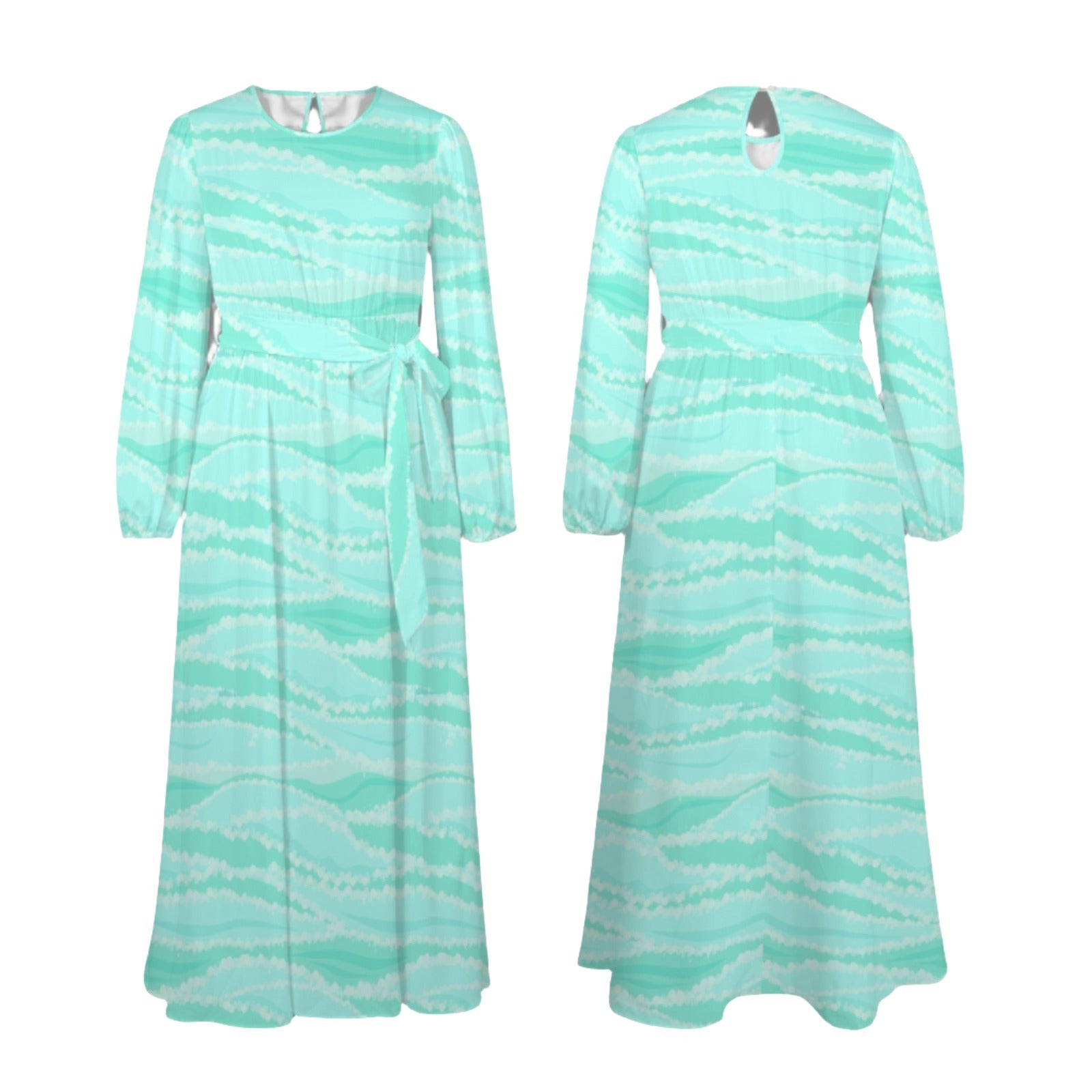 Women's Sea Foam Wave Maxi Dress