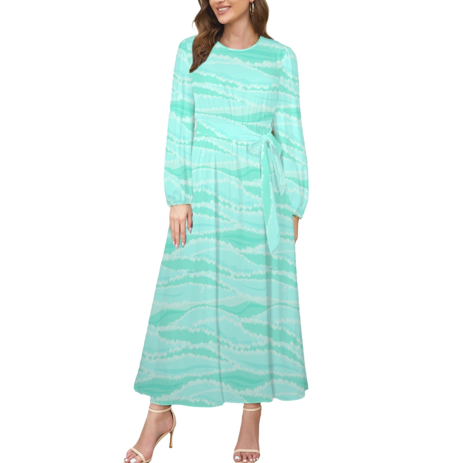 Women's Sea Foam Wave Maxi Dress