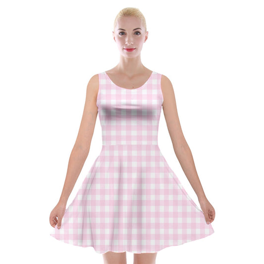 pinkginghamdresspinkskaterdress