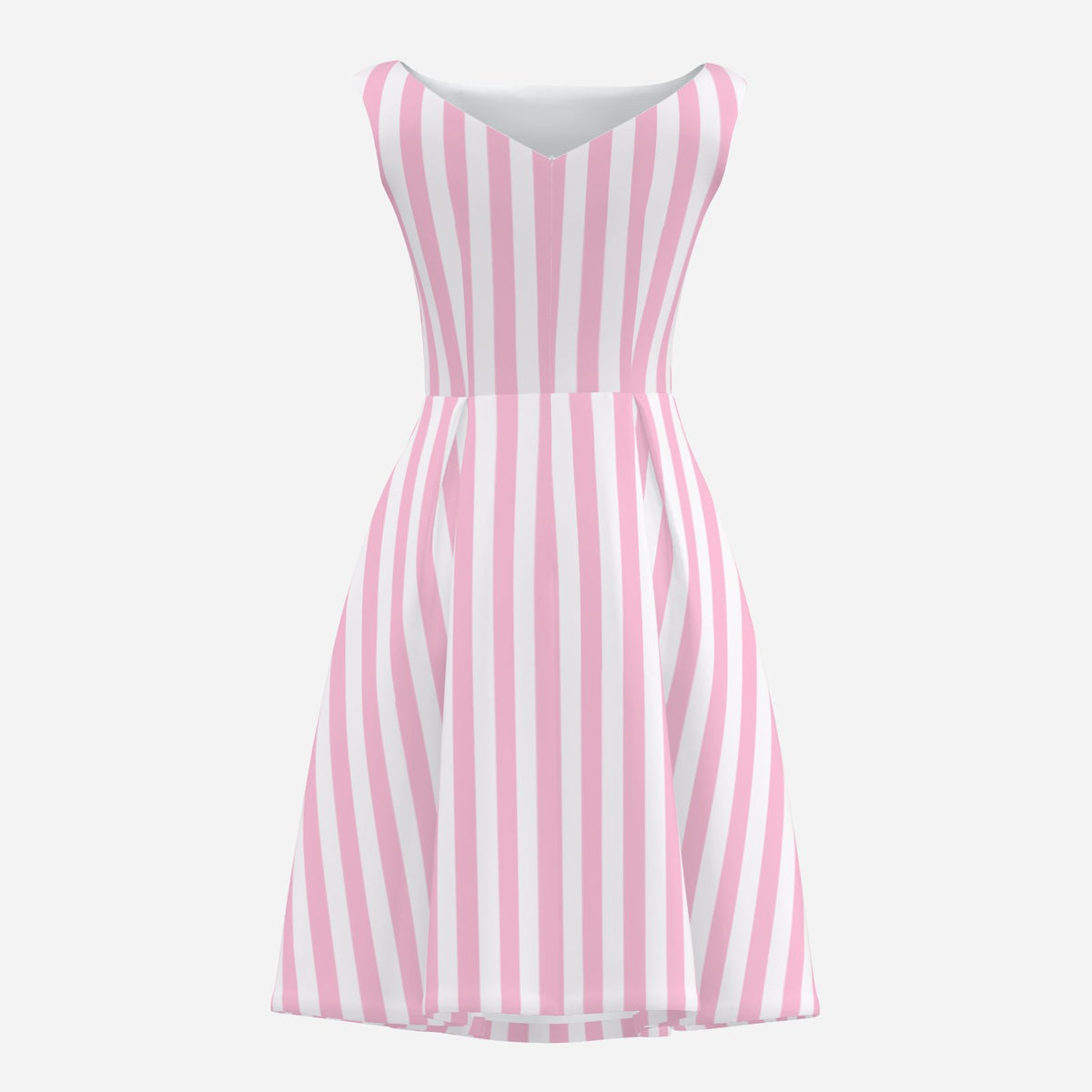 Women's 50s style dress, Vintage 50s inspired dress, Pink Sripe 50s dress with Removable Bow