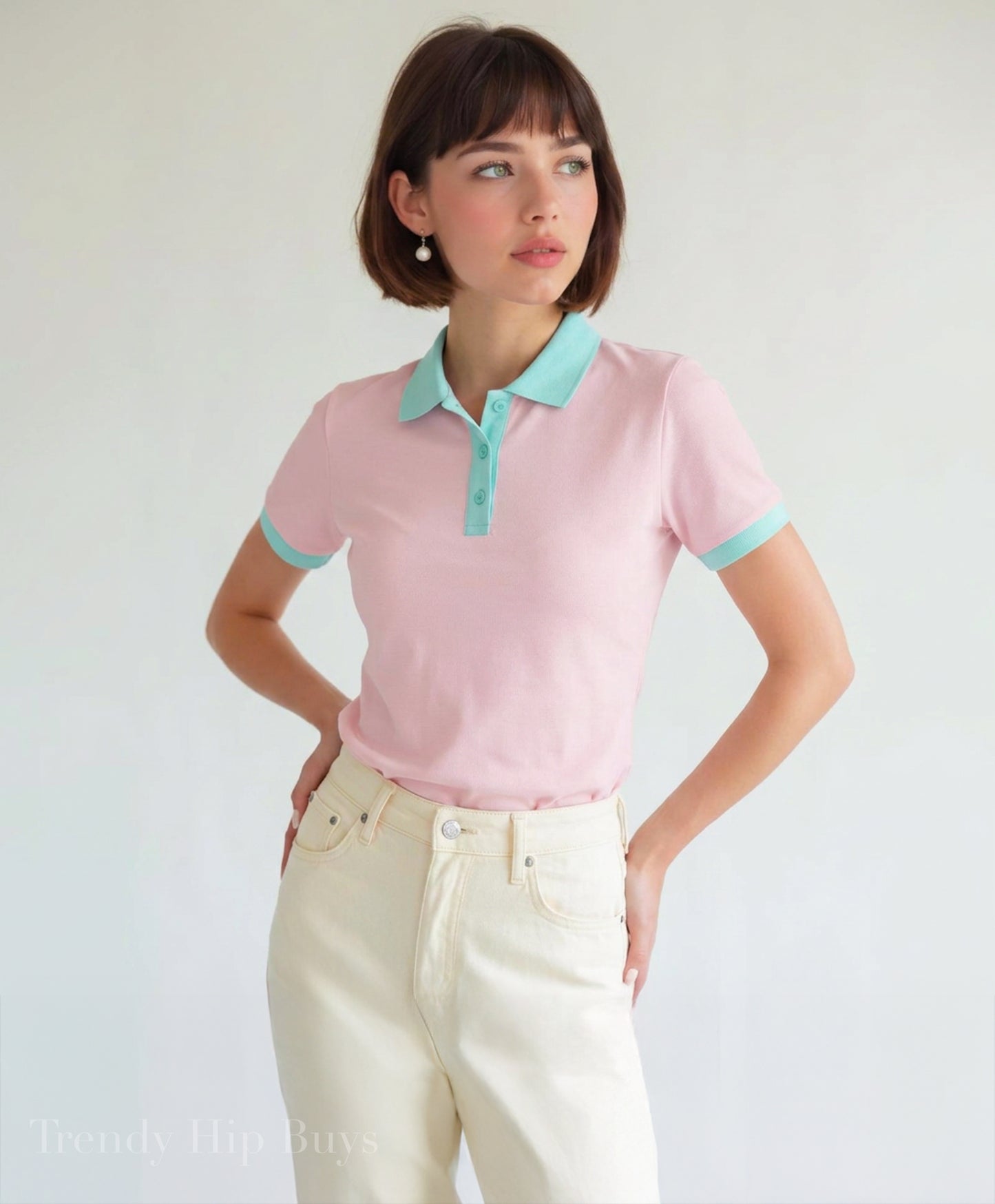 Two Tone Pink Polo Shirt | UPF 50+ Sun Protection Unisex Polo