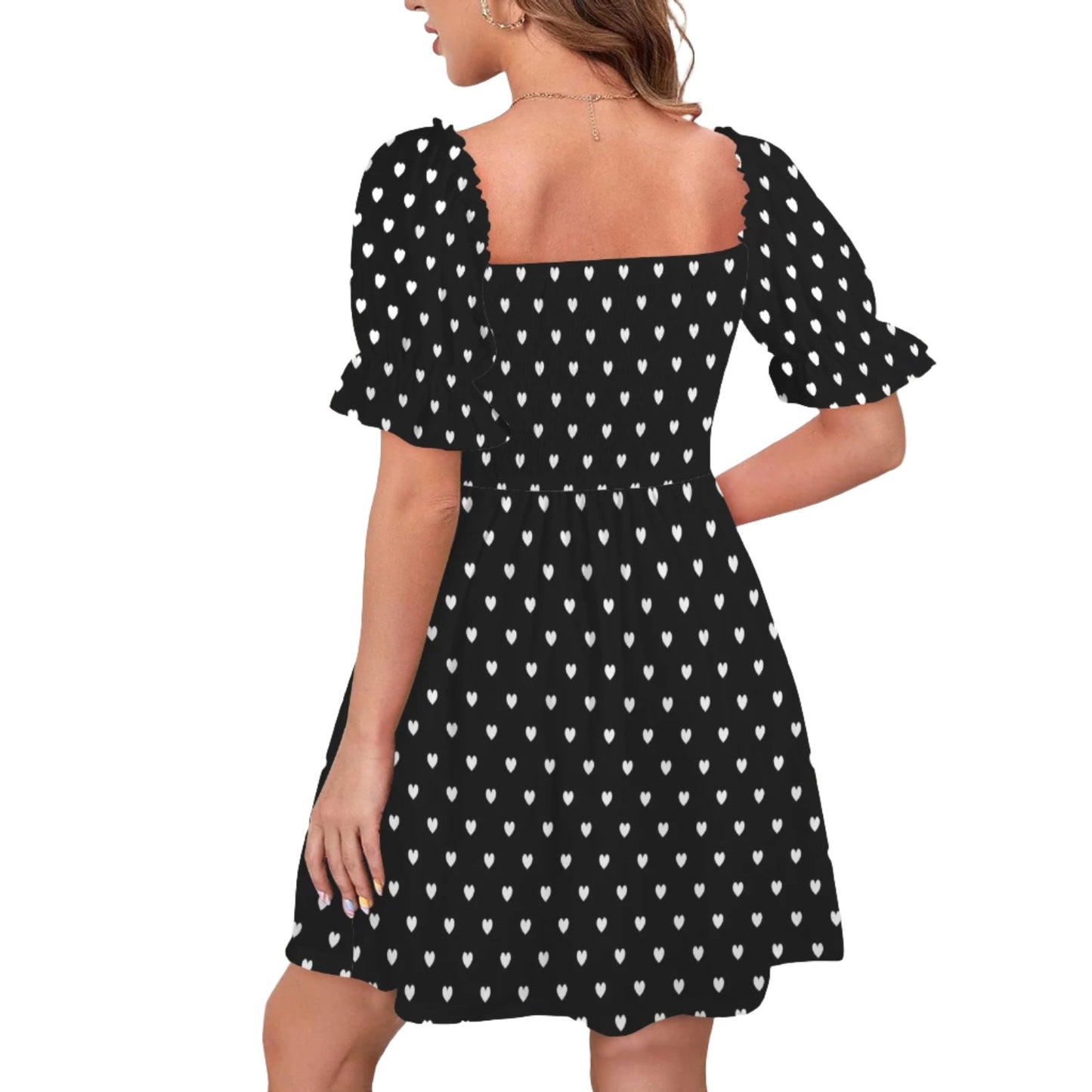 Black Heart Polka Dot baby Doll Dress