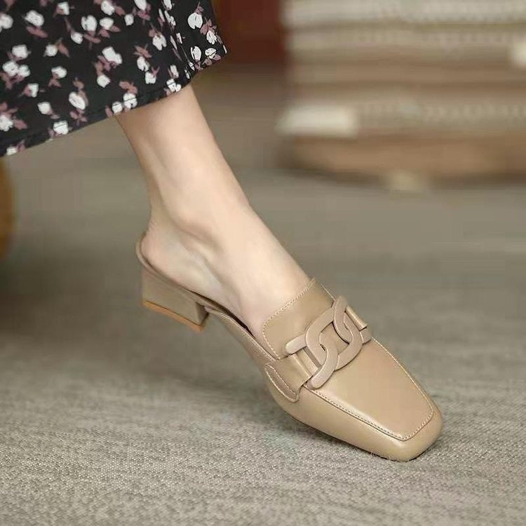 Nude loafers, women's slip-on Loafers, Slip on flats, Square Toe Loafers, Slip On Shoes Women