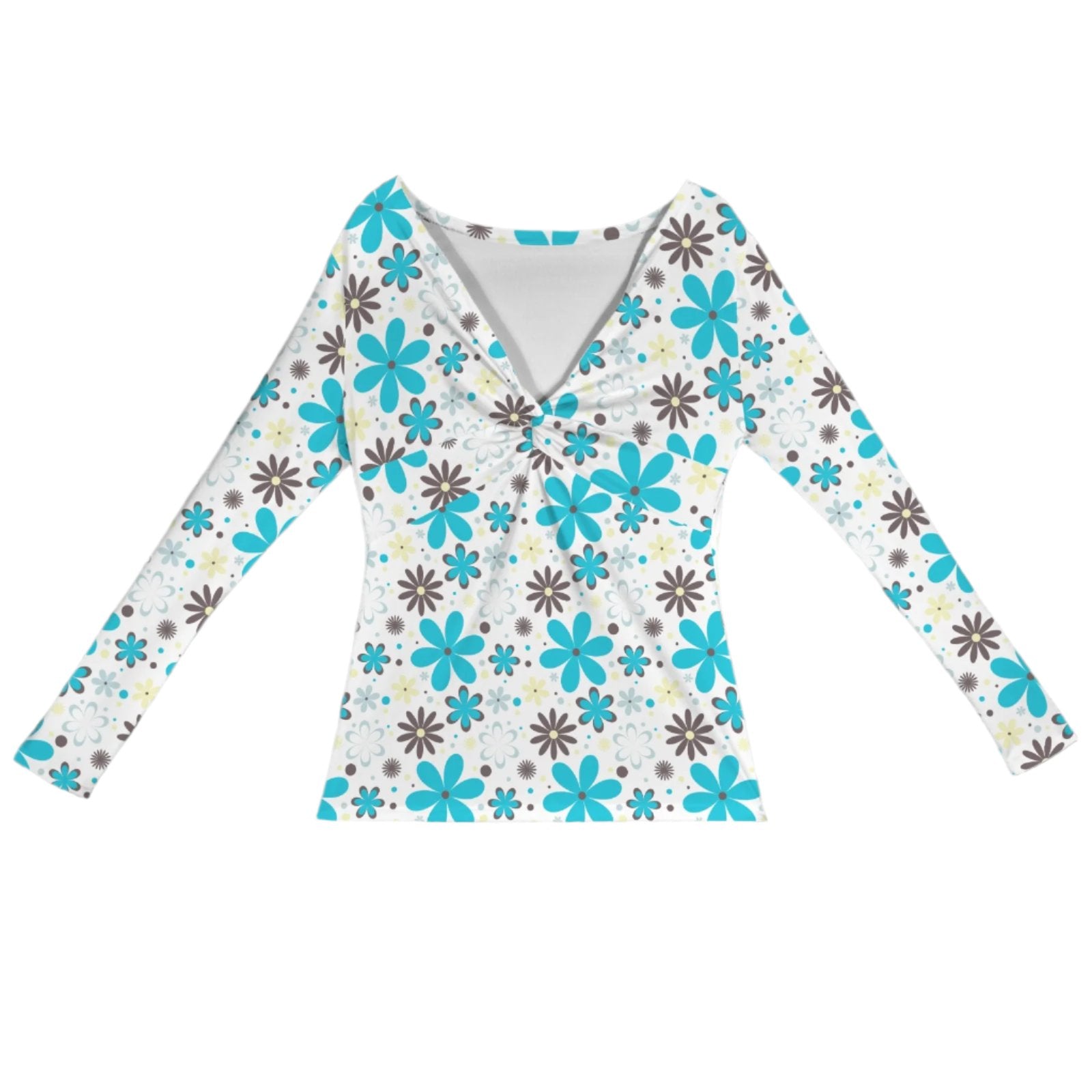 70s Ruche FloralTOp