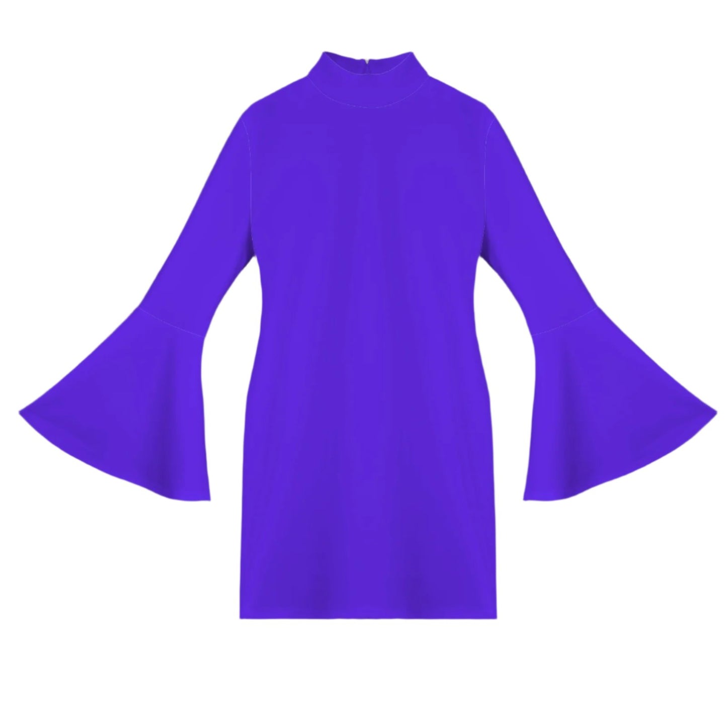 Purple 70s Bell Sleeve Mini Dress