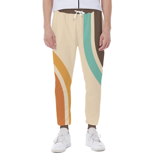 Unisex Eco Sweatpants | Retro Sweatpants | 70s Style Sweatpants | Beige Stripe Sweatpants