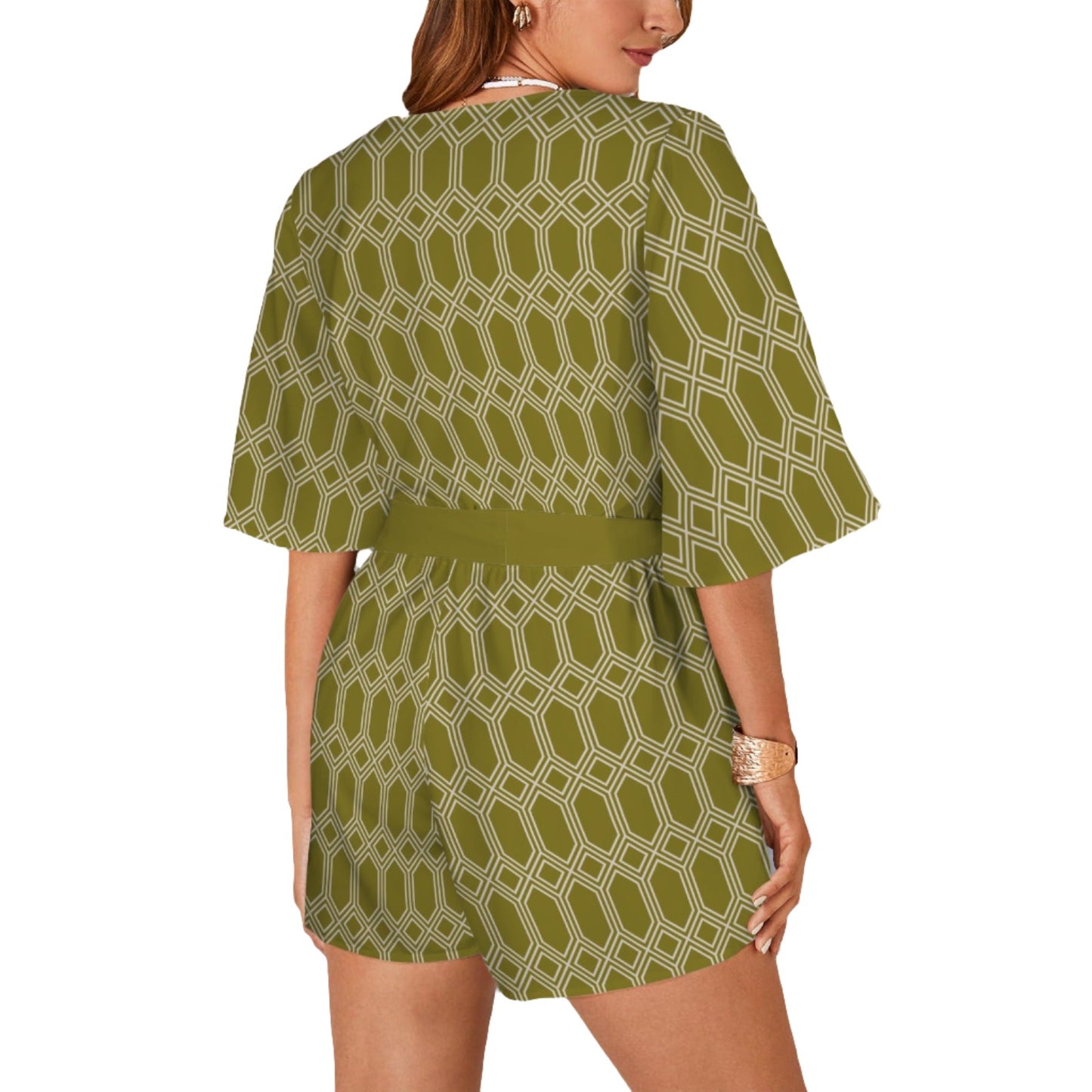 Olive Green Bell Sleeve Romper