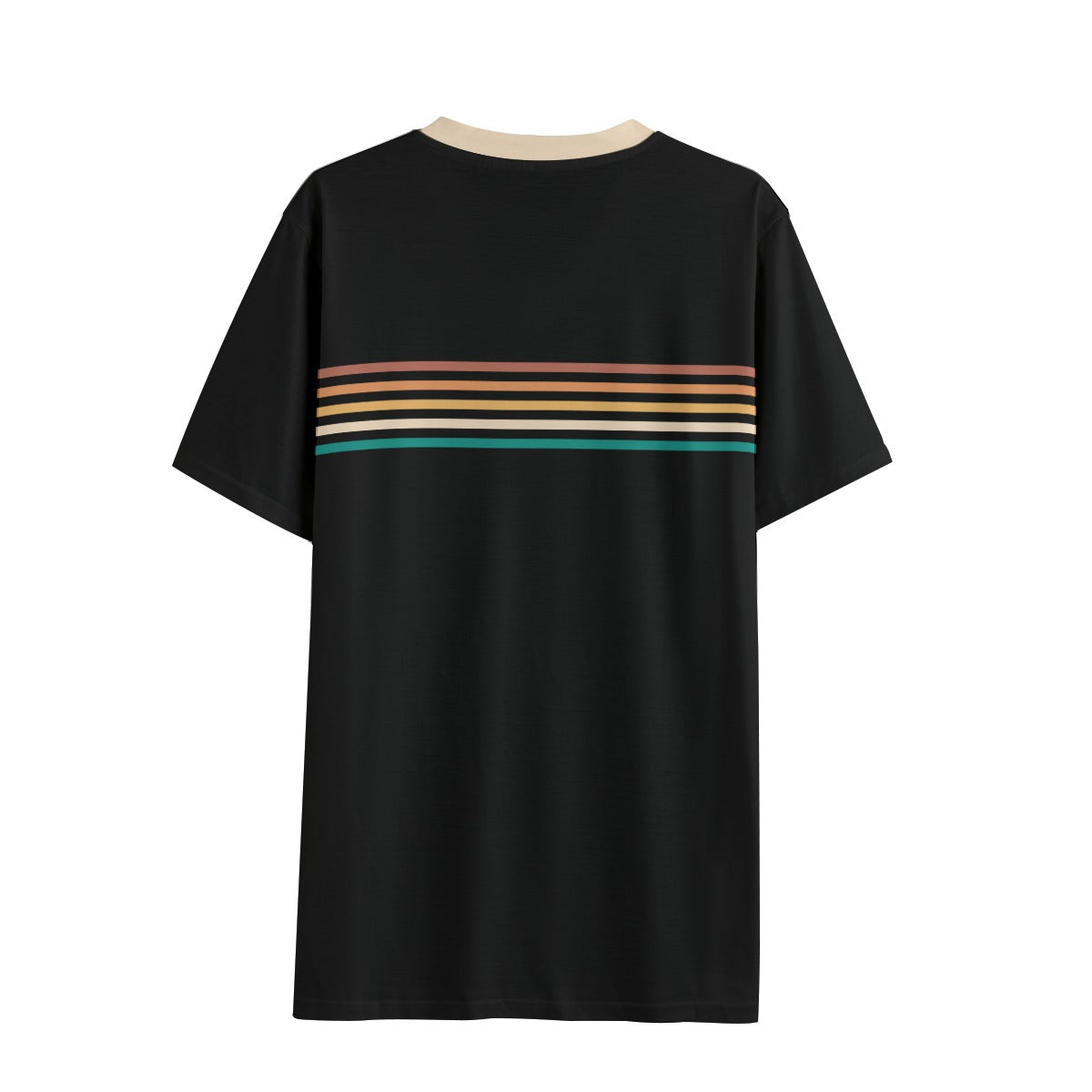 Eco-T-shirt, Retro 70s Style Tshirt, 70s Brown Stripe Tshirt, 70s Stripe Tshirt, Vintage Tee, V-neck T-shirt