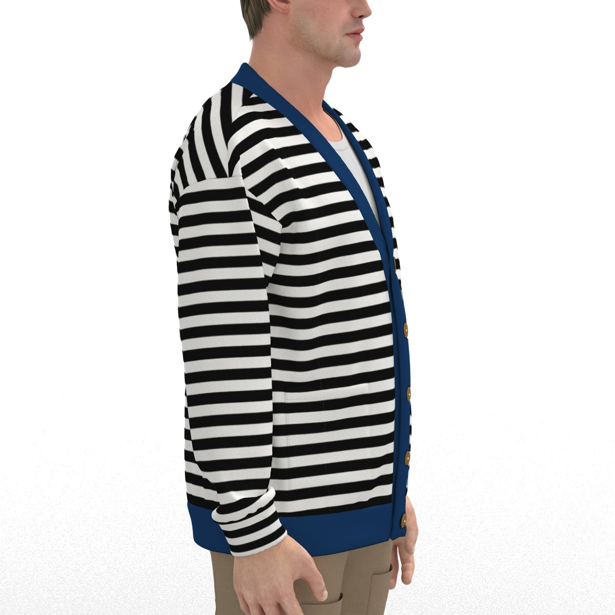 Blue Black Stripe Cardigan