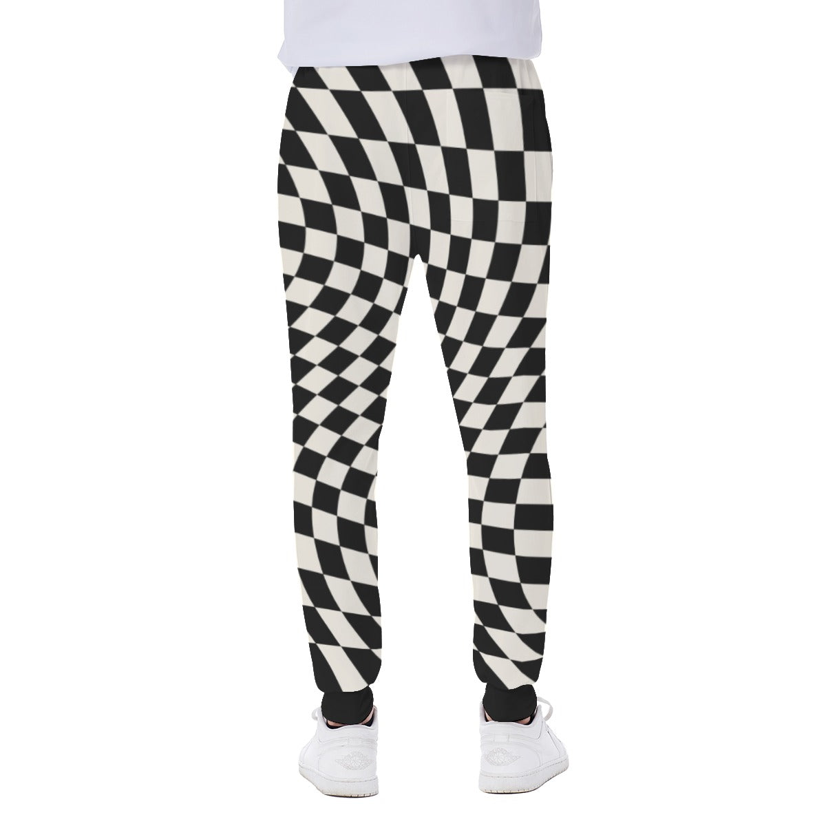 Unisex Eco Sweatpants | Eco-Friendly Retro Black Checker Sweatpants | Retro Sweatpants | Recycled pants