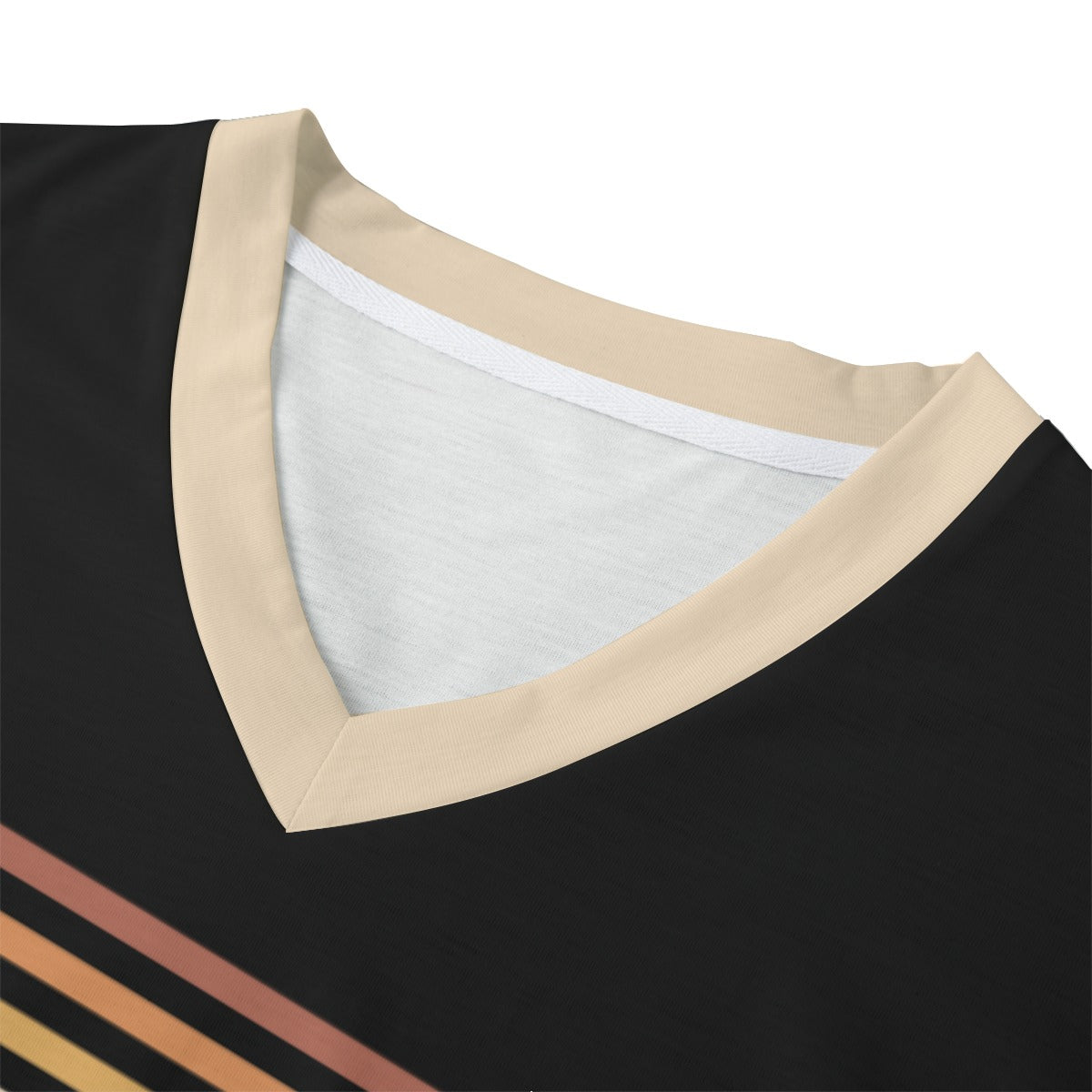 Eco-T-shirt, Retro 70s Style Tshirt, 70s Brown Stripe Tshirt, 70s Stripe Tshirt, Vintage Tee, V-neck T-shirt