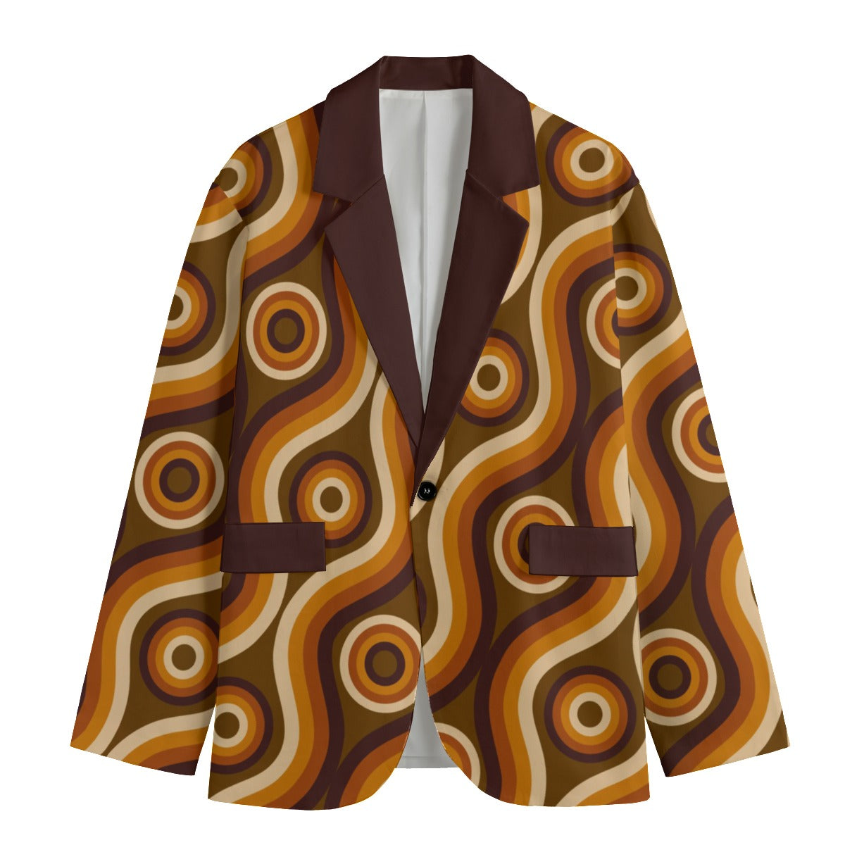 Men's Retro Brown Blazer, Groovy 70s Style Blazer, Vintage Style Blazer, Mod Blazer