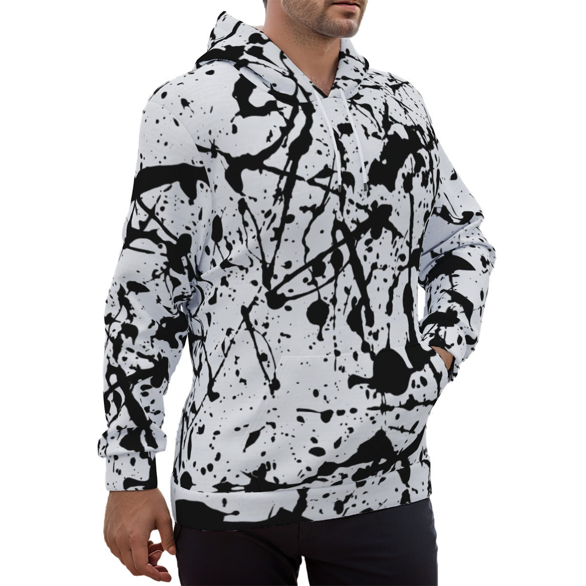 Unisex Eco-Friendly Hoodie - Edgy Black and White Punk Rock Style | Streetwear Hoodie for Men & Women