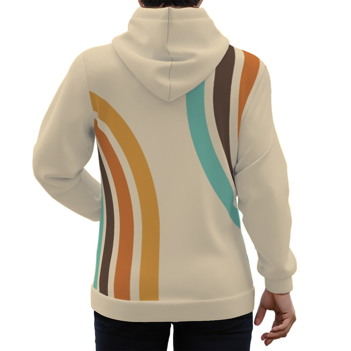 Unisex Eco-Friendly Groovy 70s Inspired Hoodie | Stripe Retro Hoodie | Sustainable Hoodie