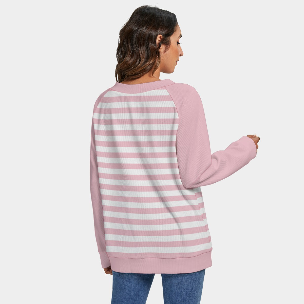 Women's Retro Cat Sweater | 50s Pink Cat Print Knit Sweater | Vintage Cat Lover Pullover, Pink Stripe Sweater