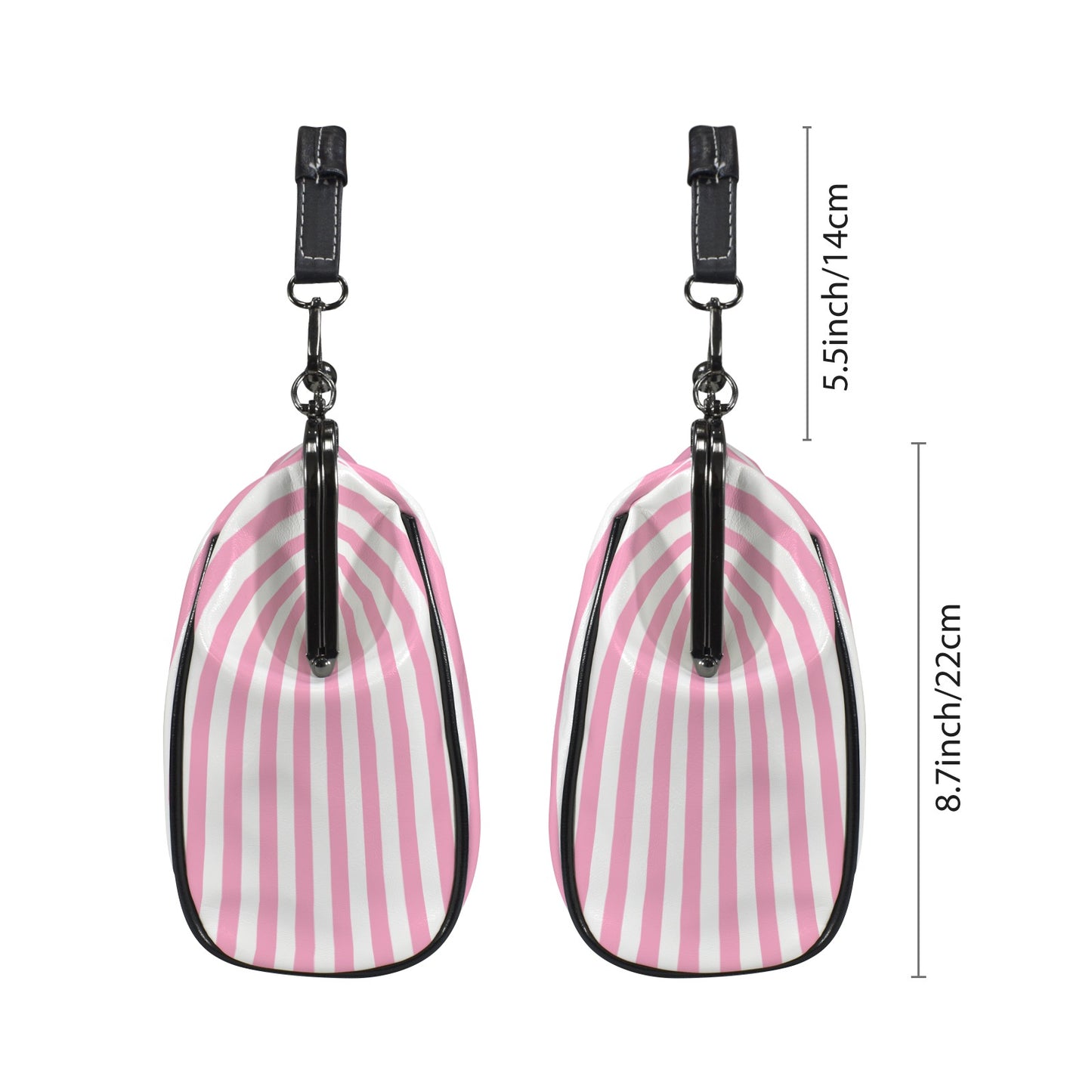 Retro 60s Pink and White Stripe Handbag | Vintage Clasp Purse | Chic Retro Purse | Trendy Hip Buys