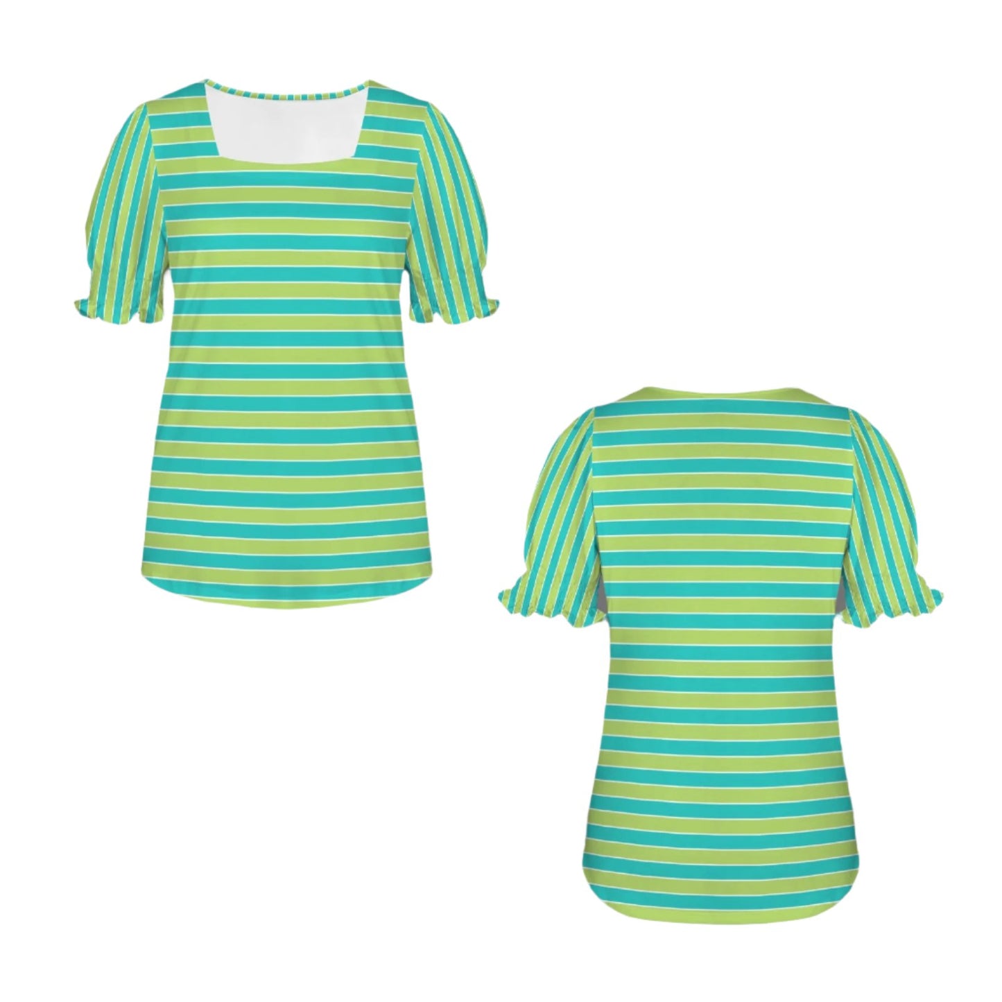 Blue Green Stripe babydoll Tshirt