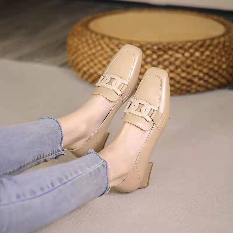 Nude loafers, women's slip-on Loafers, Slip on flats, Square Toe Loafers, Slip On Shoes Women