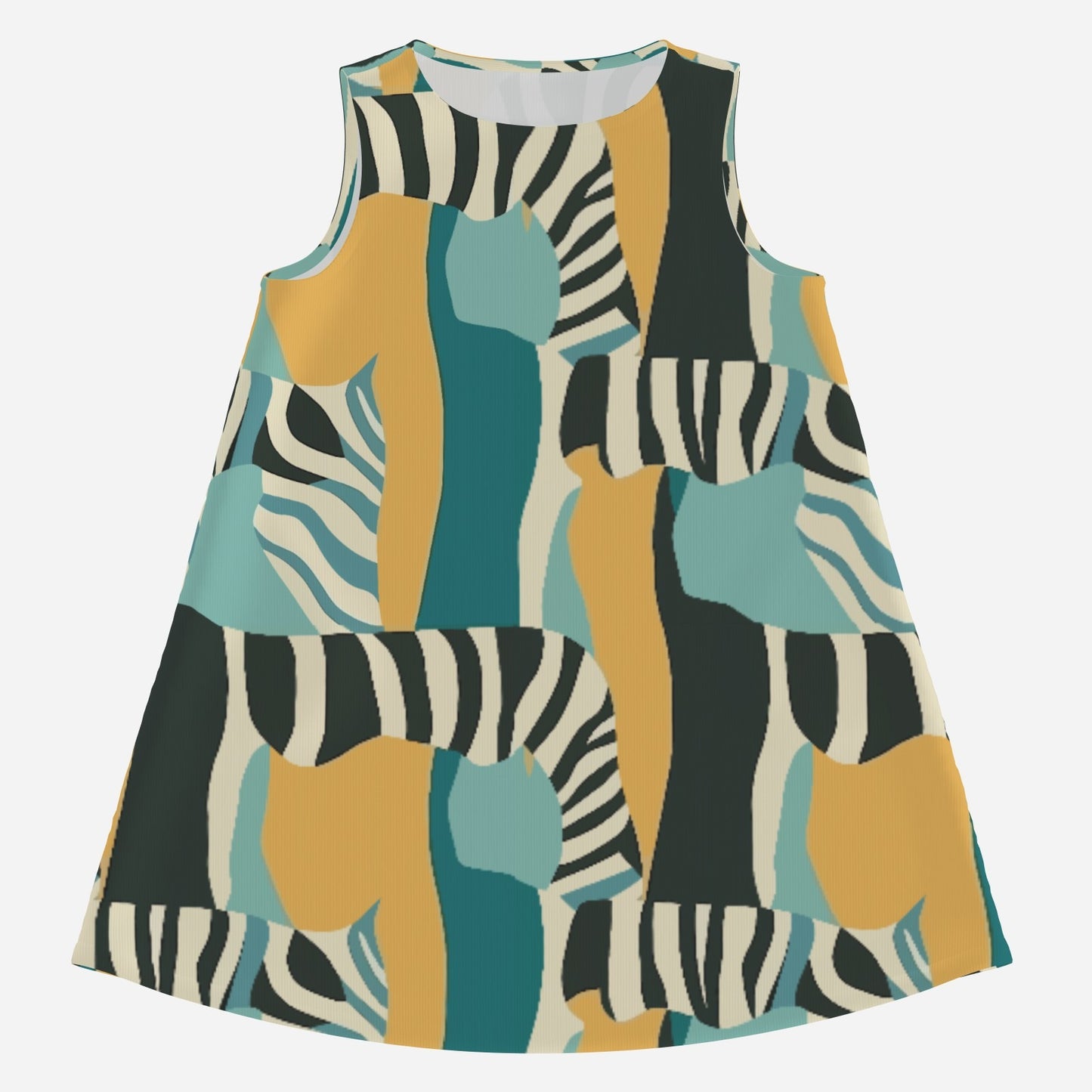 60s Style Dress Mod Abstract Animal Print Mini Dress | Op Art Green & Black Tent Dress | Gogo Mini Dress