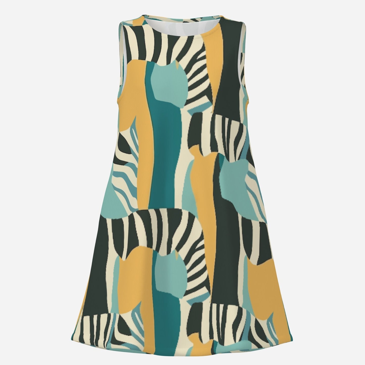60s Style Dress Mod Abstract Animal Print Mini Dress | Op Art Green & Black Tent Dress | Gogo Mini Dress