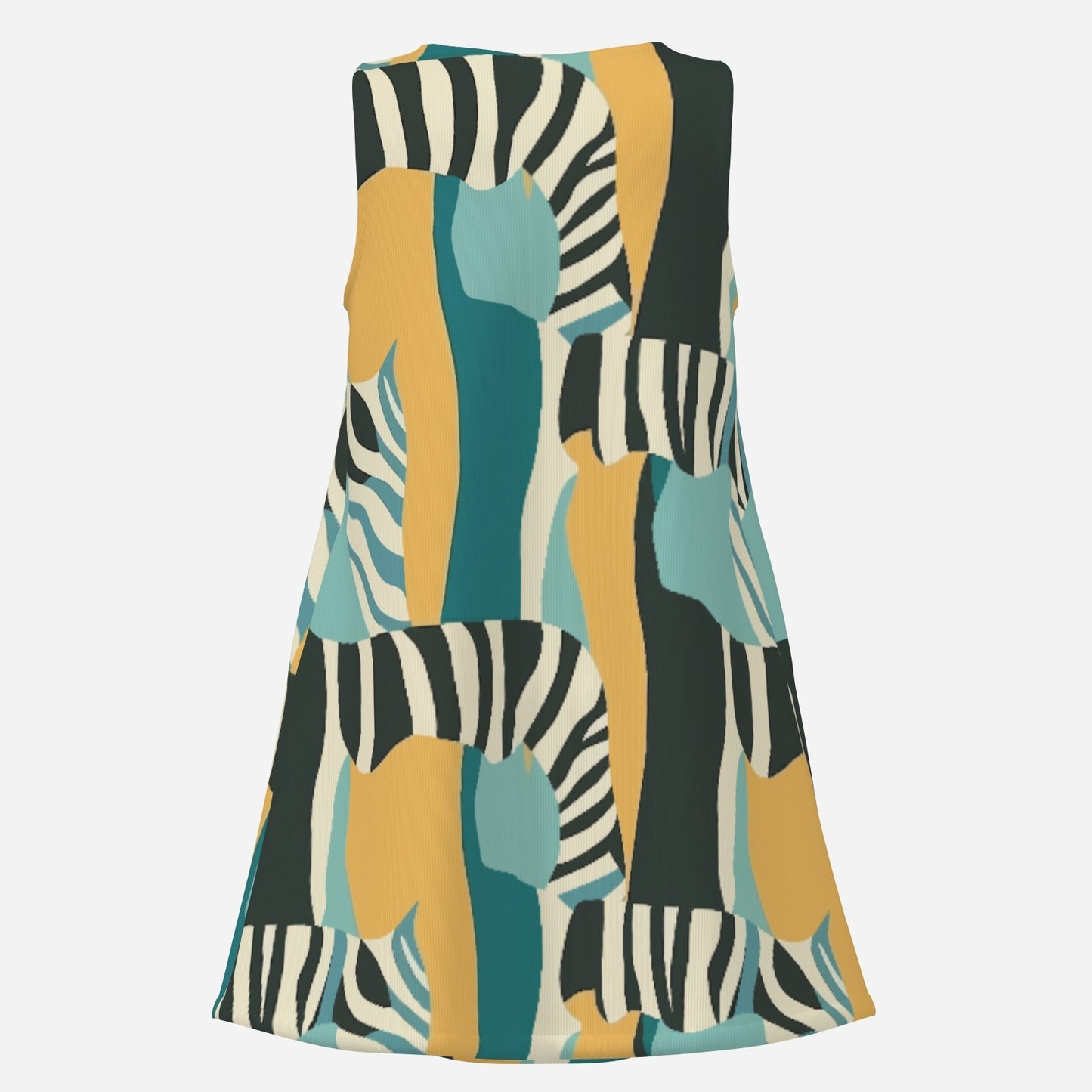 60s Style Dress Mod Abstract Animal Print Mini Dress | Op Art Green & Black Tent Dress | Gogo Mini Dress