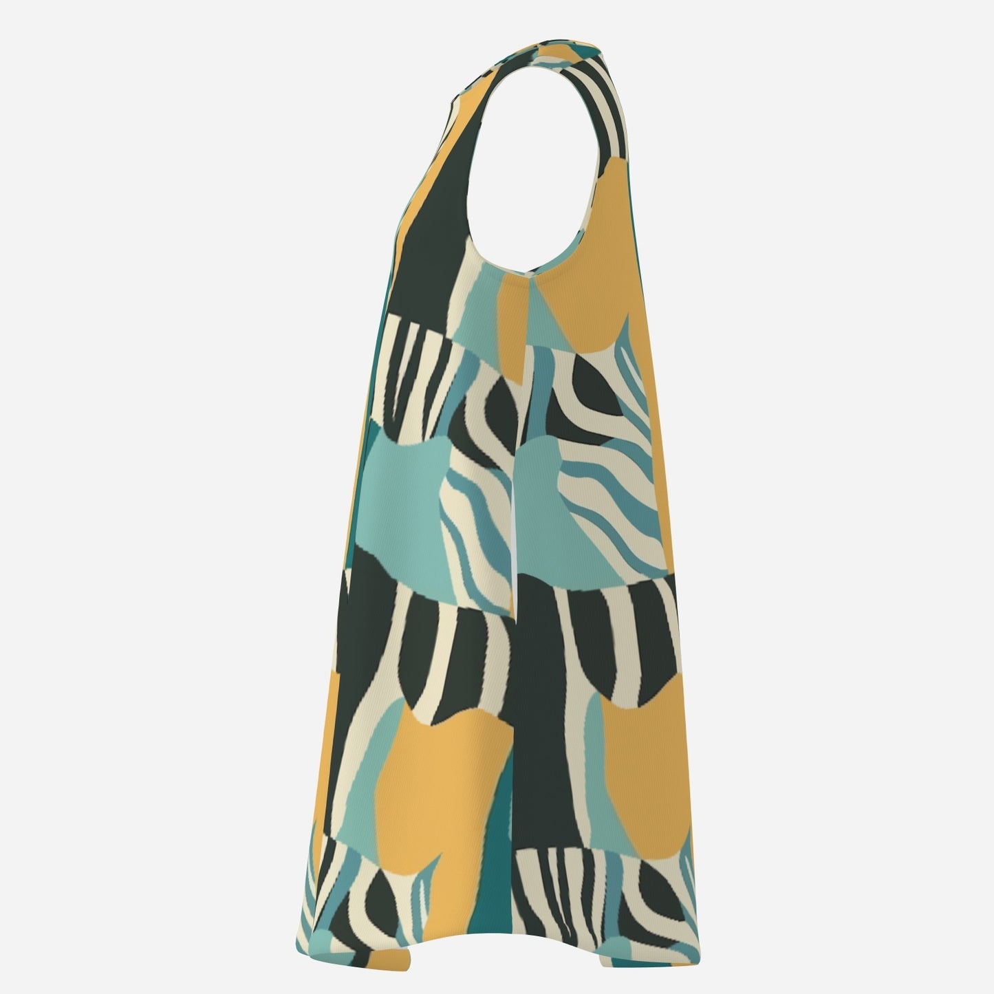 60s Style Dress Mod Abstract Animal Print Mini Dress | Op Art Green & Black Tent Dress | Gogo Mini Dress