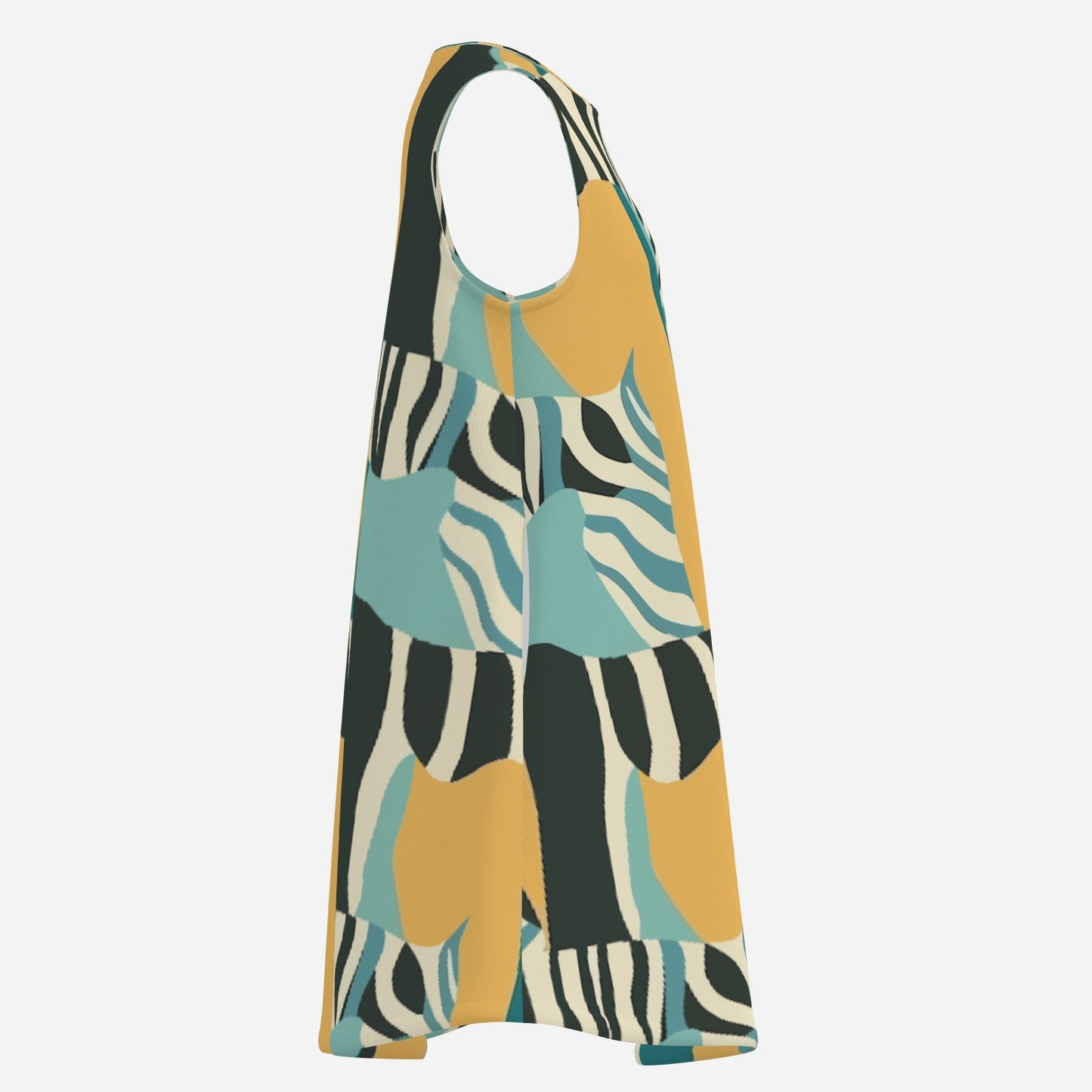60s Style Dress Mod Abstract Animal Print Mini Dress | Op Art Green & Black Tent Dress | Gogo Mini Dress