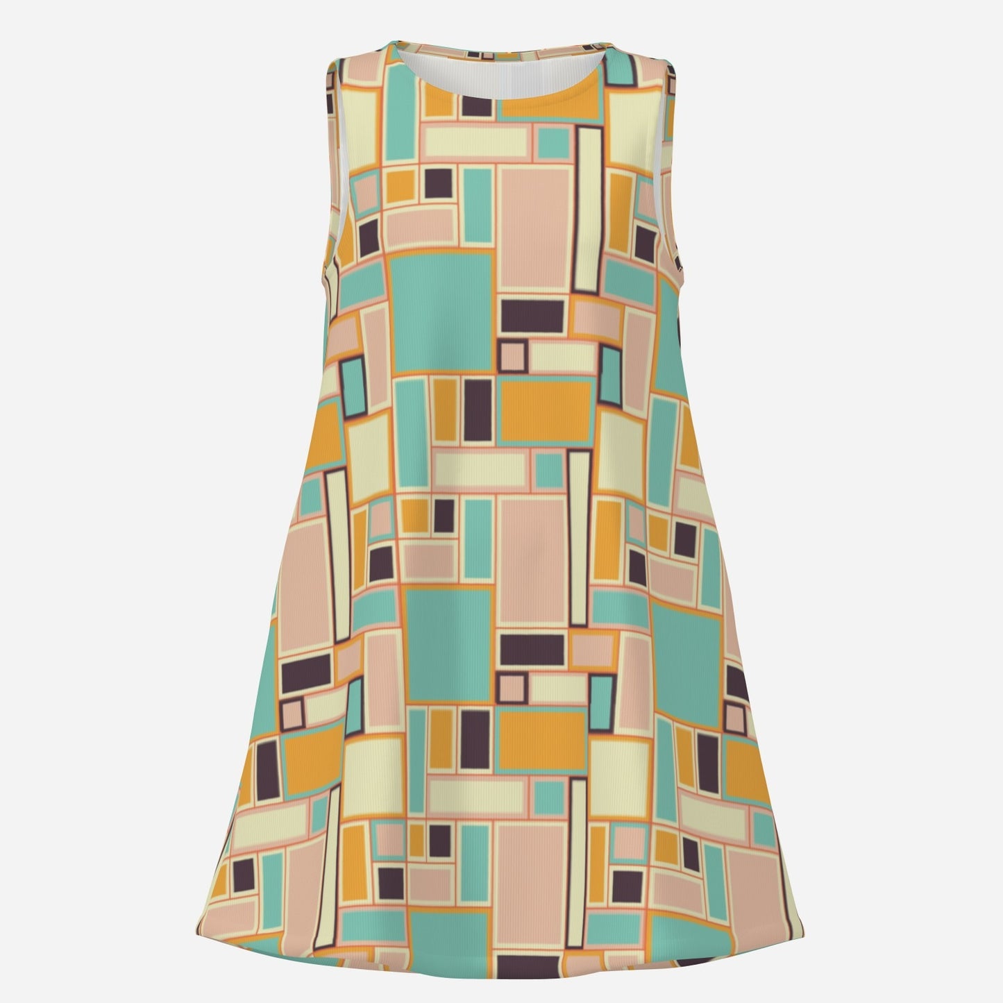 60s Mod Mondrian-Inspired Mini Dress | Multicolor Trapeze Tent Dress | Vintage Style Gogo Dress