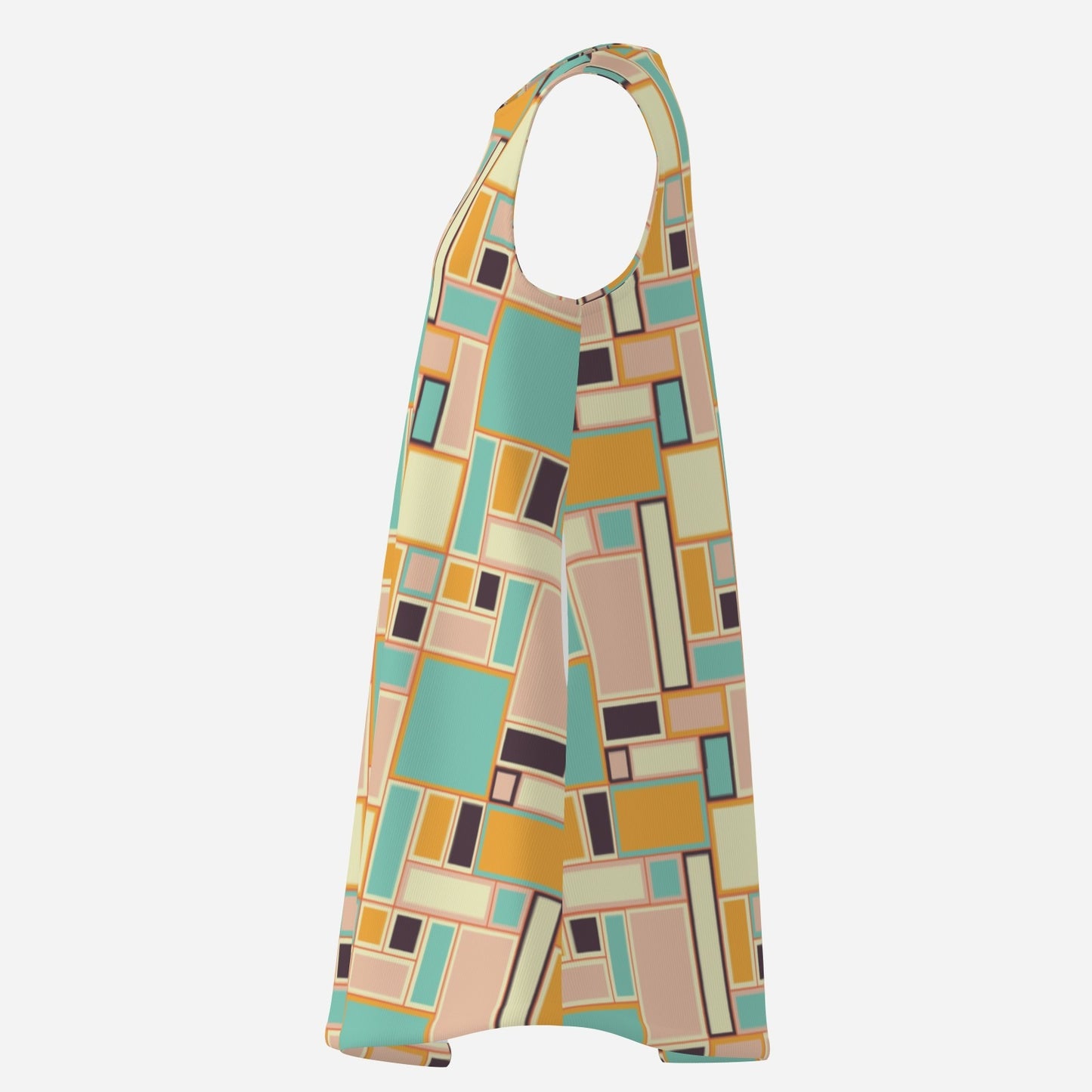 60s Mod Mondrian-Inspired Mini Dress | Multicolor Trapeze Tent Dress | Vintage Style Gogo Dress
