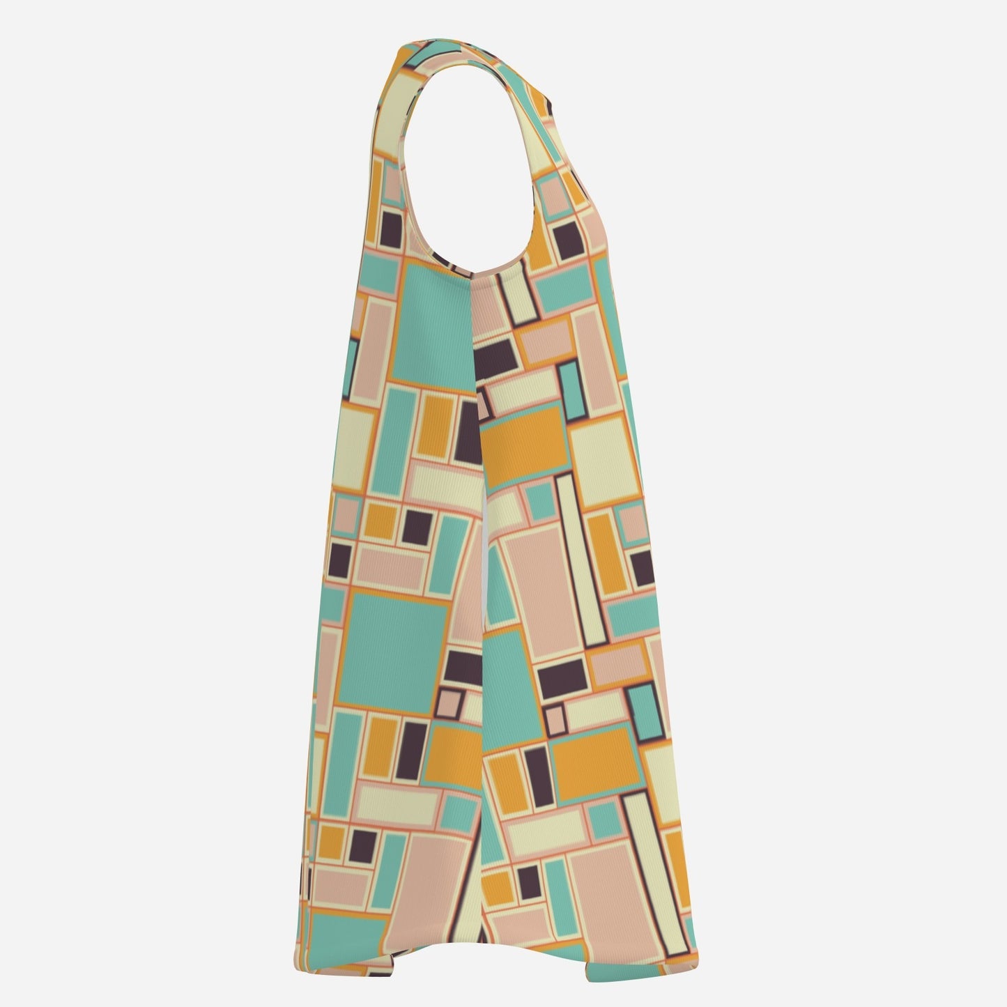 60s Mod Mondrian-Inspired Mini Dress | Multicolor Trapeze Tent Dress | Vintage Style Gogo Dress