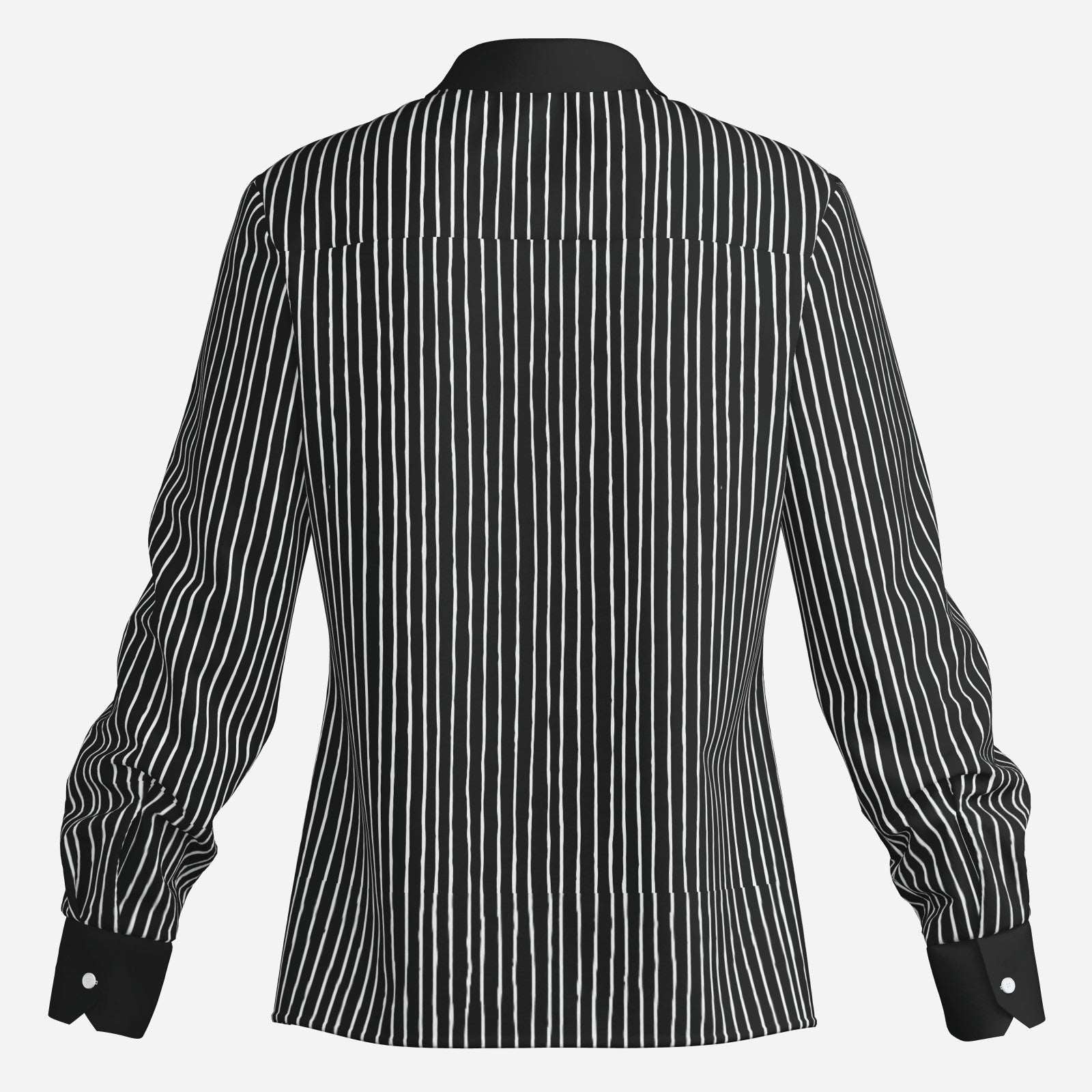 Men’s 70s Style Shirt | Black Pinstripe Shirt | Wing Collar Shirt | Black Disco Shirt