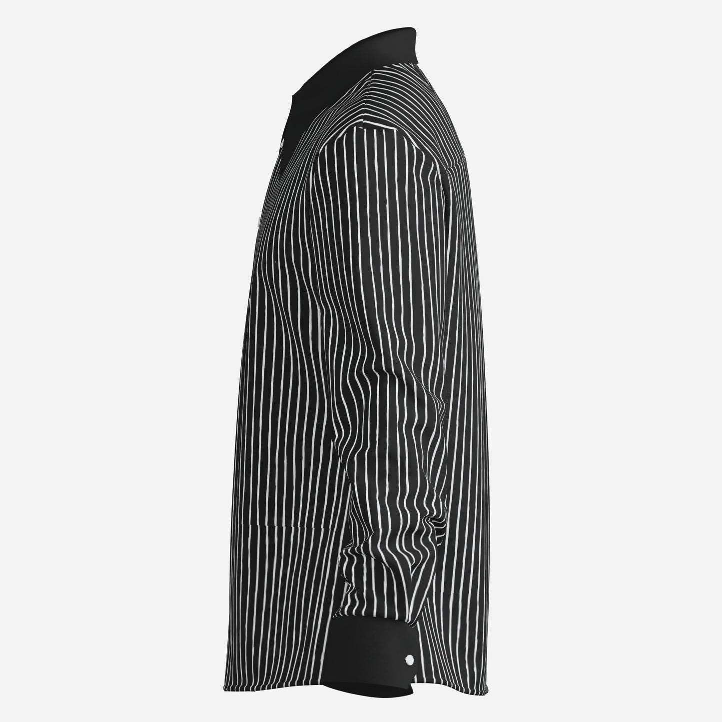 Men’s 70s Style Shirt | Black Pinstripe Shirt | Wing Collar Shirt | Black Disco Shirt