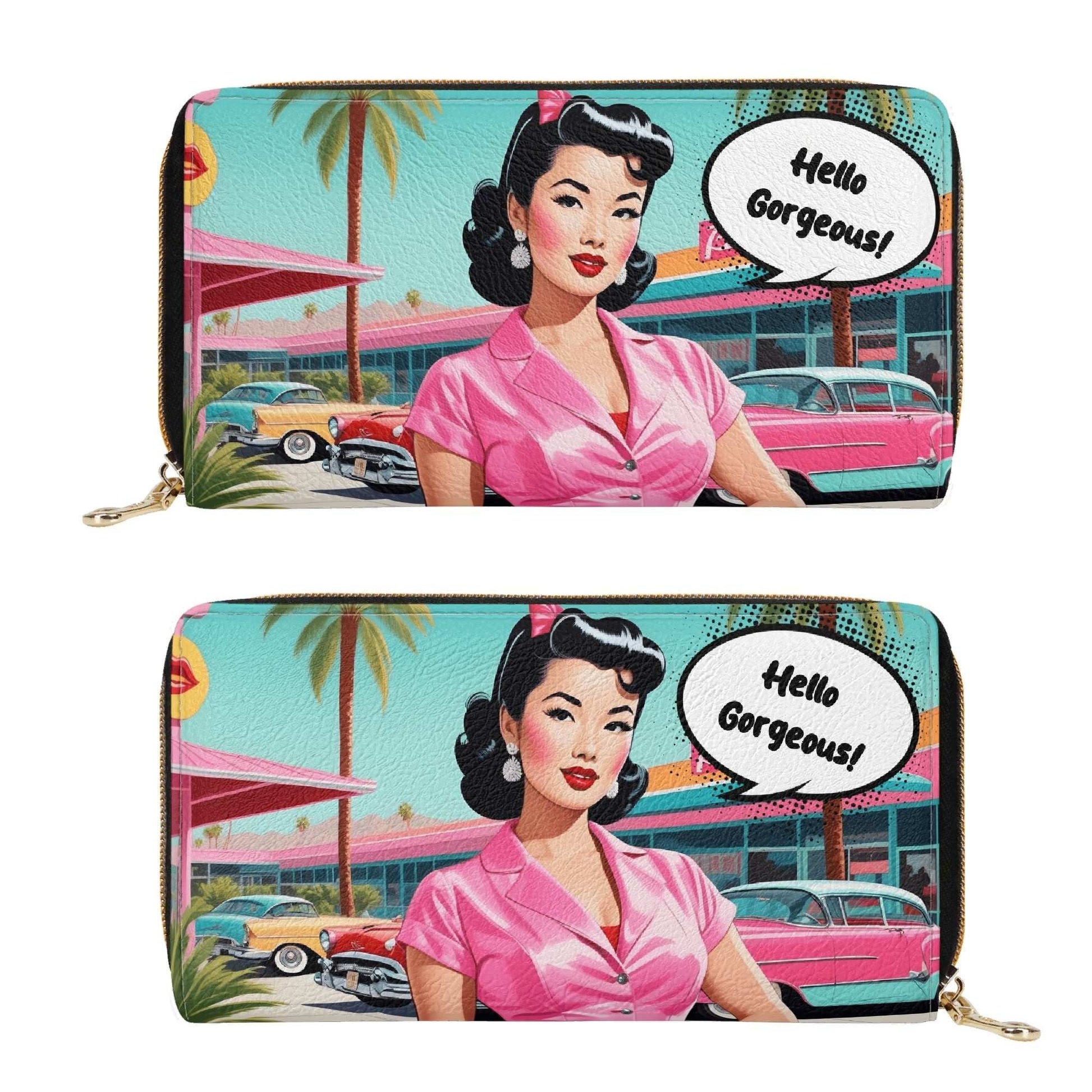 Asian Pop Art Wallet, Personalized wallet, custom name wallet