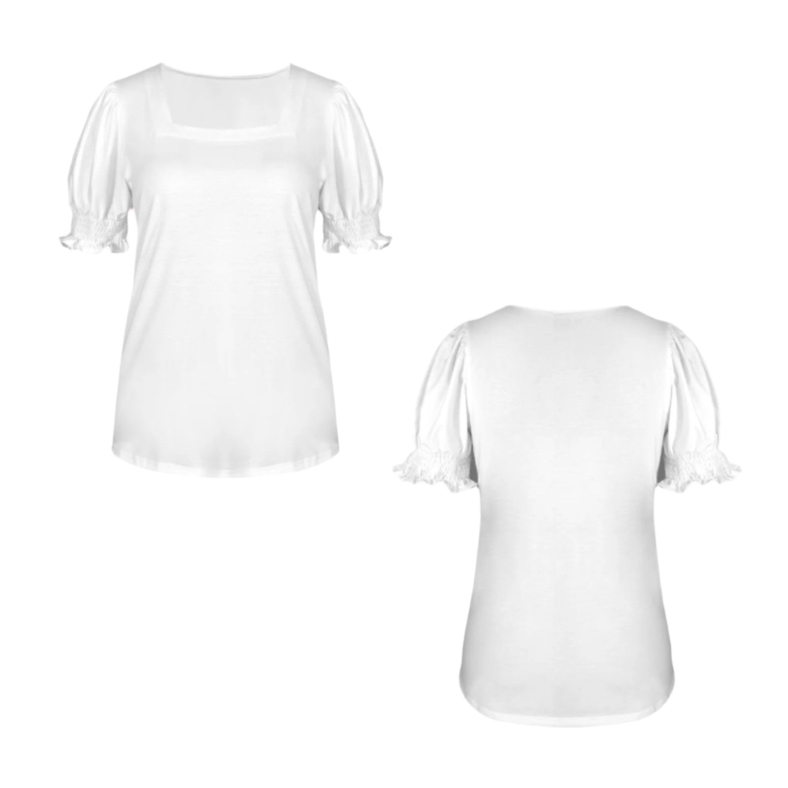 White Puff Sleeve Tshirt