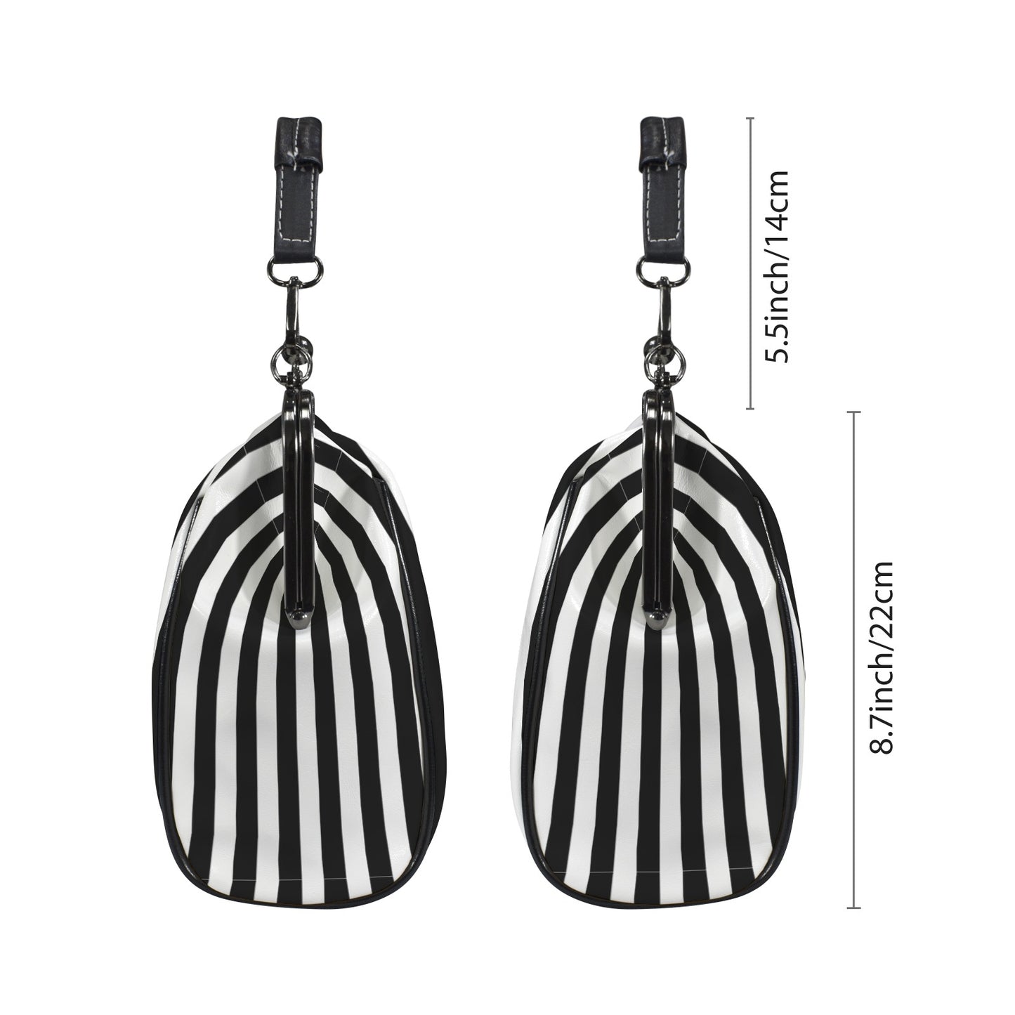 Retro 60s Black and White Stripe Handbag | Vintage Clasp Purse | Mod Crossbody Bag | Trendy Hip Buys