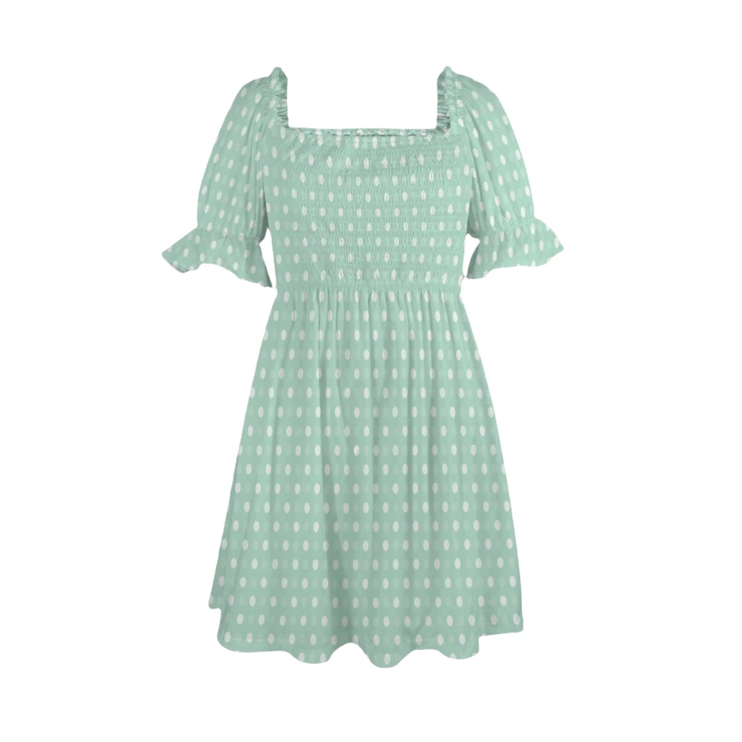 Mint Green Polka Dot babydoll Dress