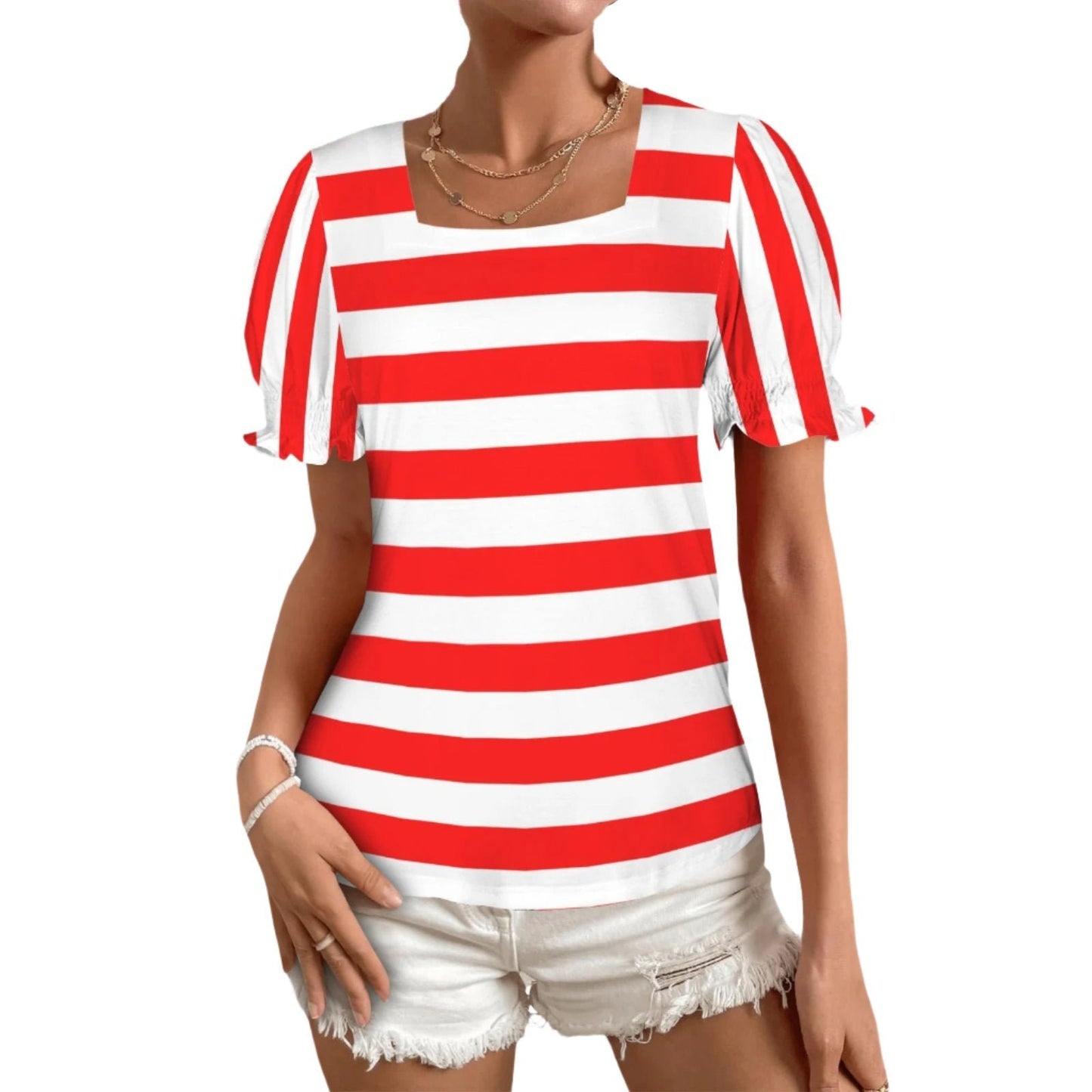 Red Stripe Babydoll Top