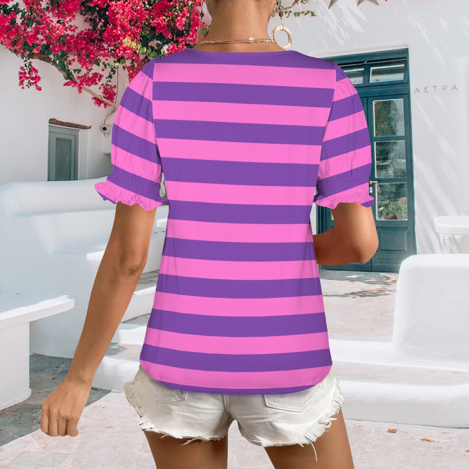 Purple Pink Stripe Babydoll Tshirt